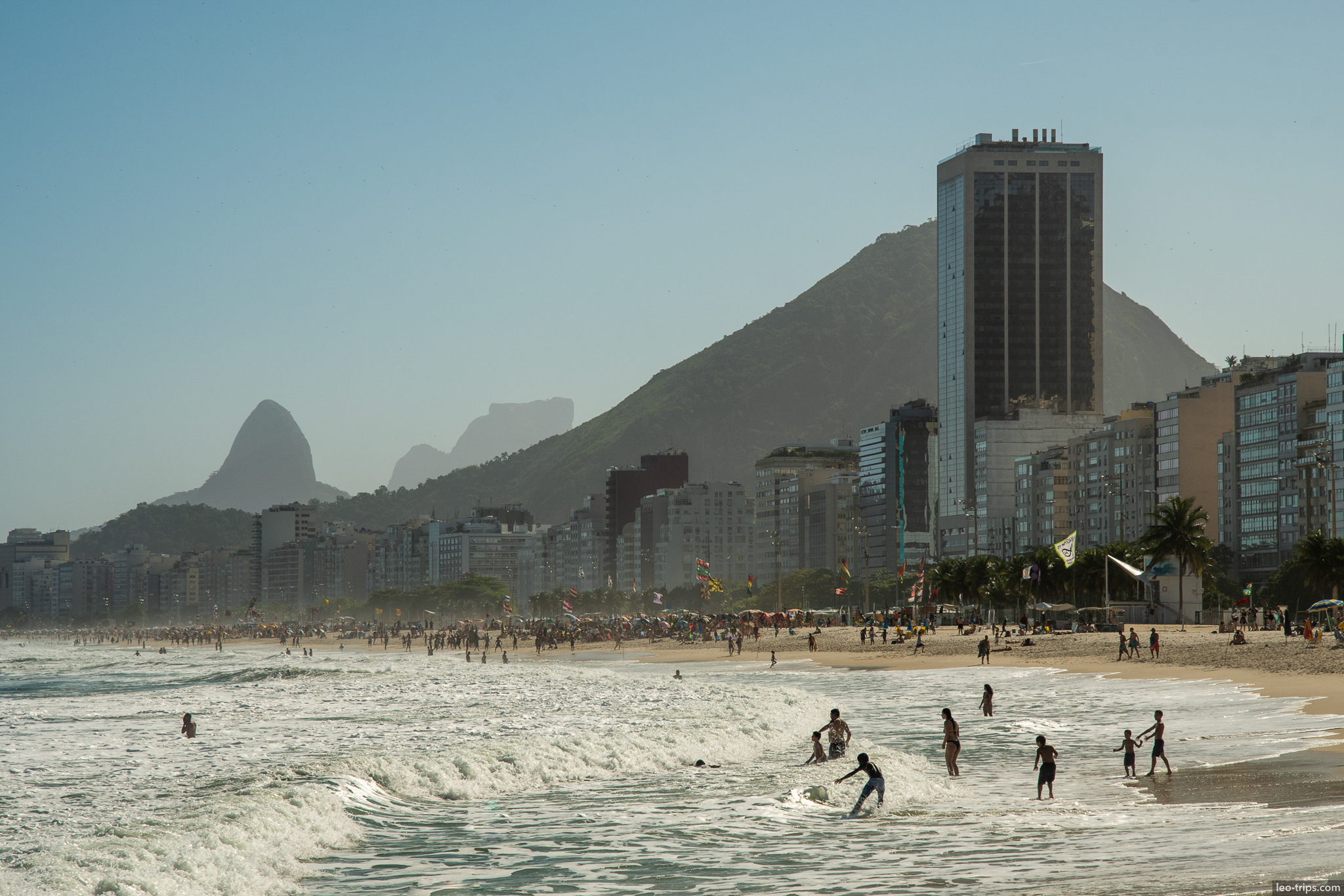 copacabana beach surfers morro do leme rio de janeiro