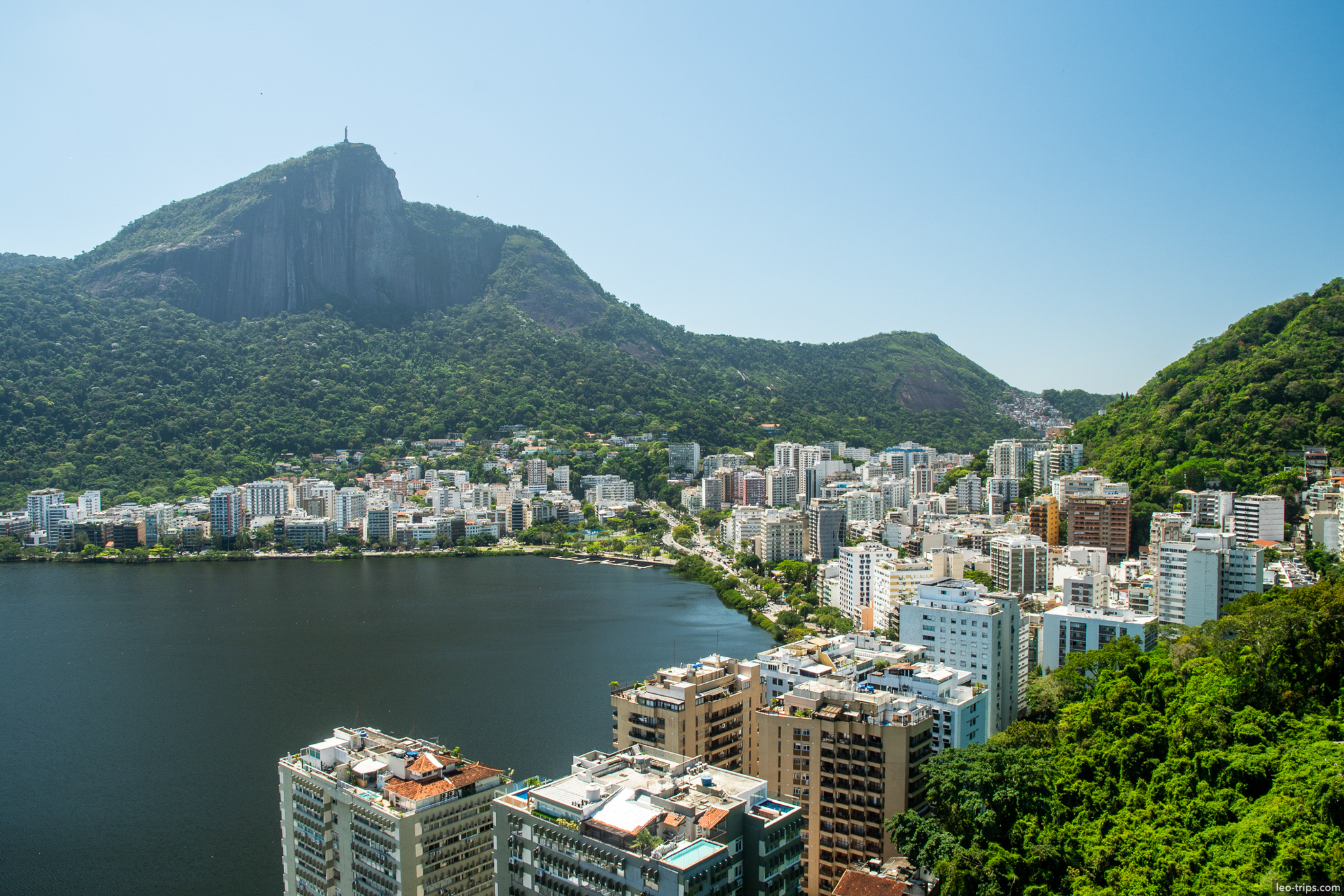 lagoa rodrigo de freitas corcovado aerial view rio de janeiro