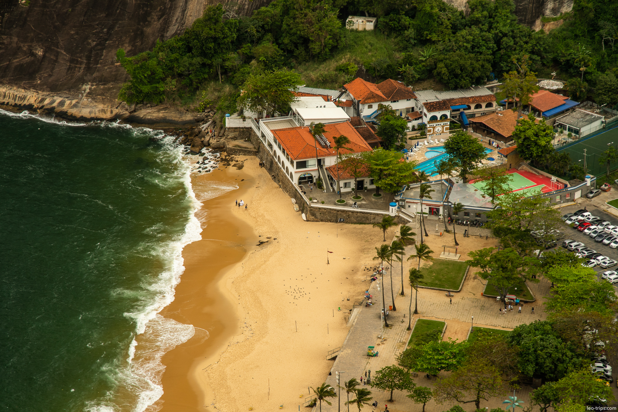 praia vermelha beach aerial view sugarloaf rio de janeiro