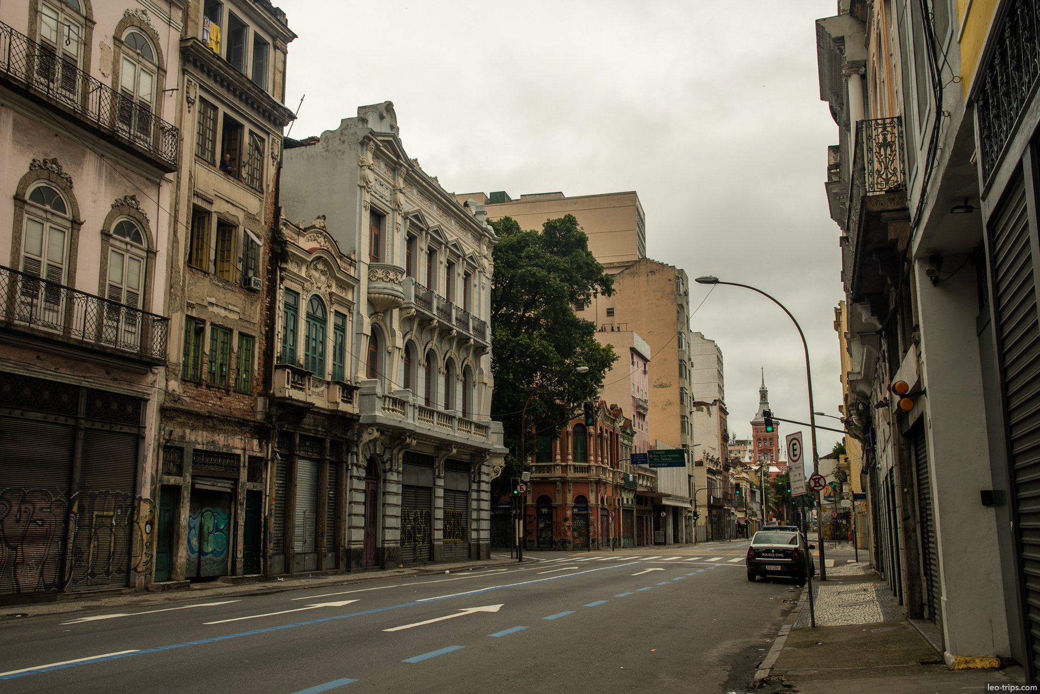 rio centro colonial historic street empty overcast rio de janeiro