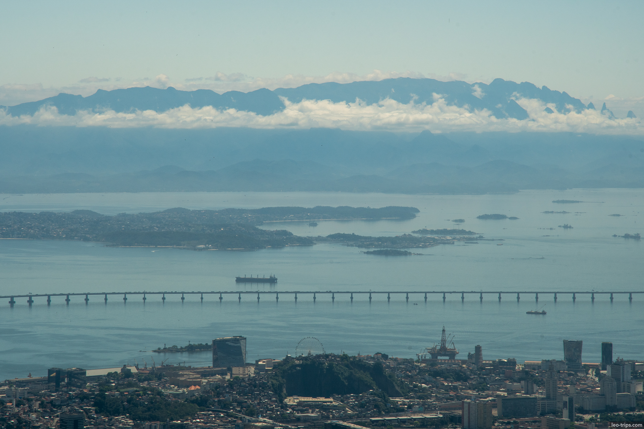 rio presidente costa e silva bridge guanabara bay aerial rio de janeiro