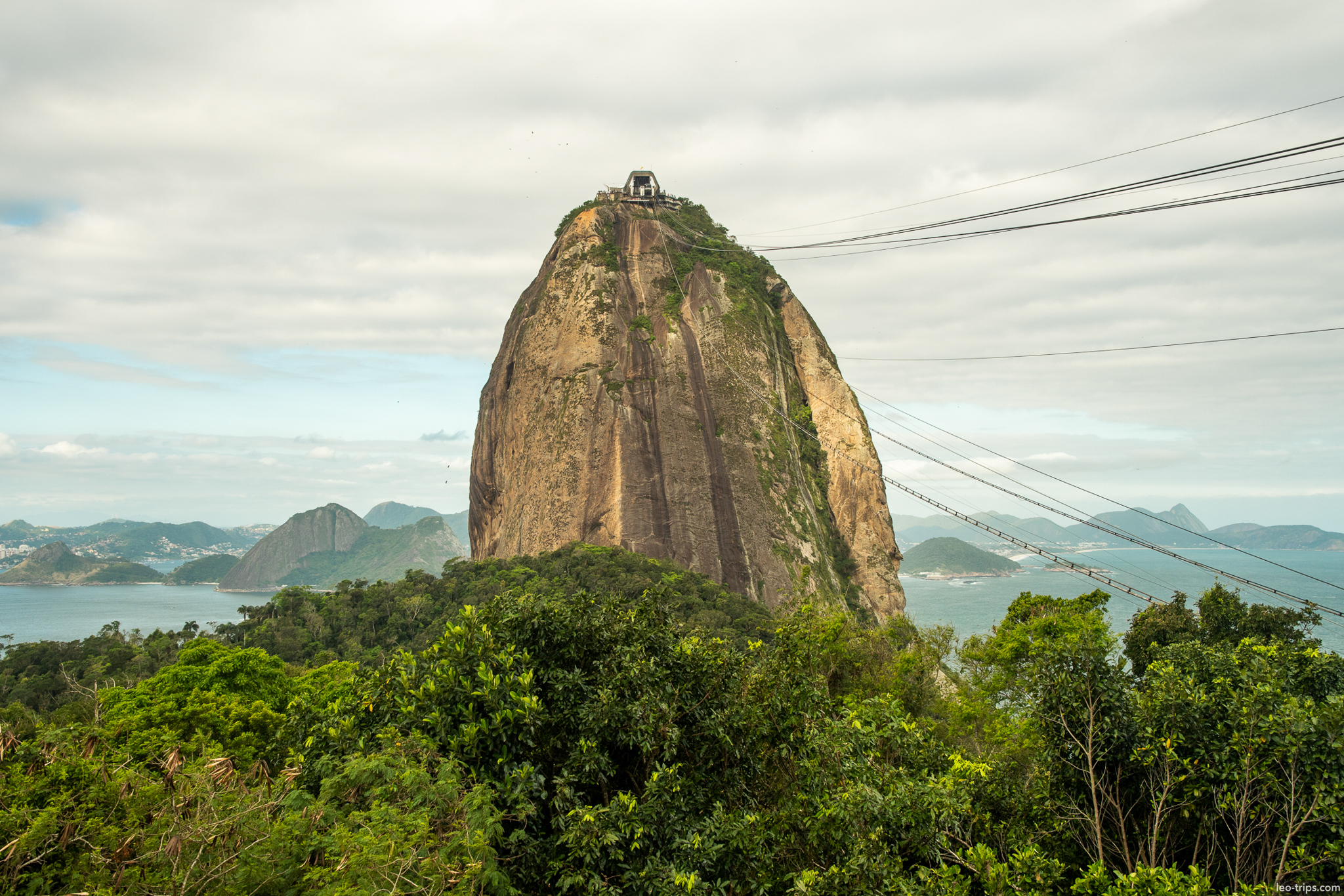 sugarloaf mountain cable car wires close up rio de janeiro