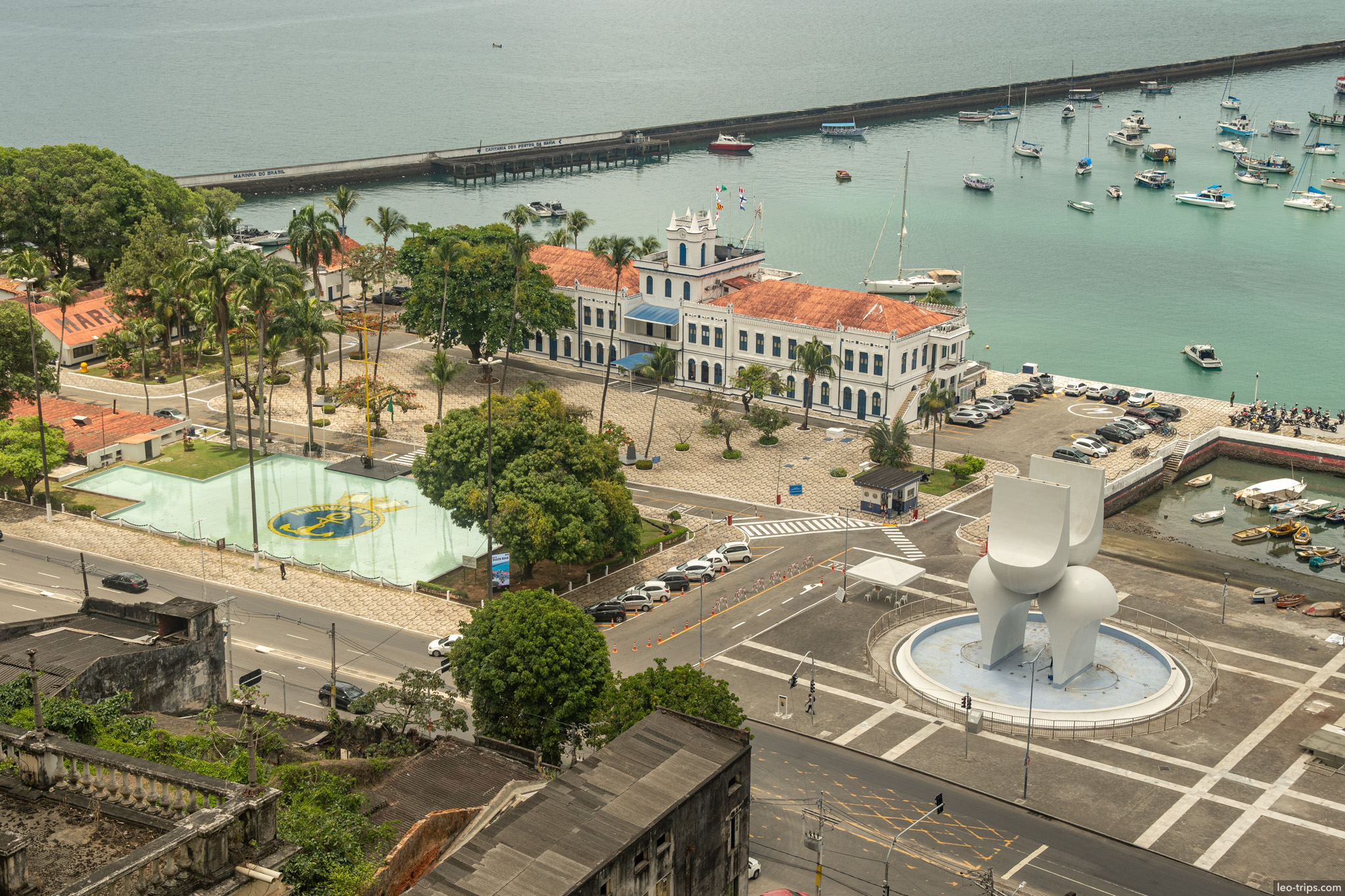 aerial naval base marina modern fountain salvador salvador
