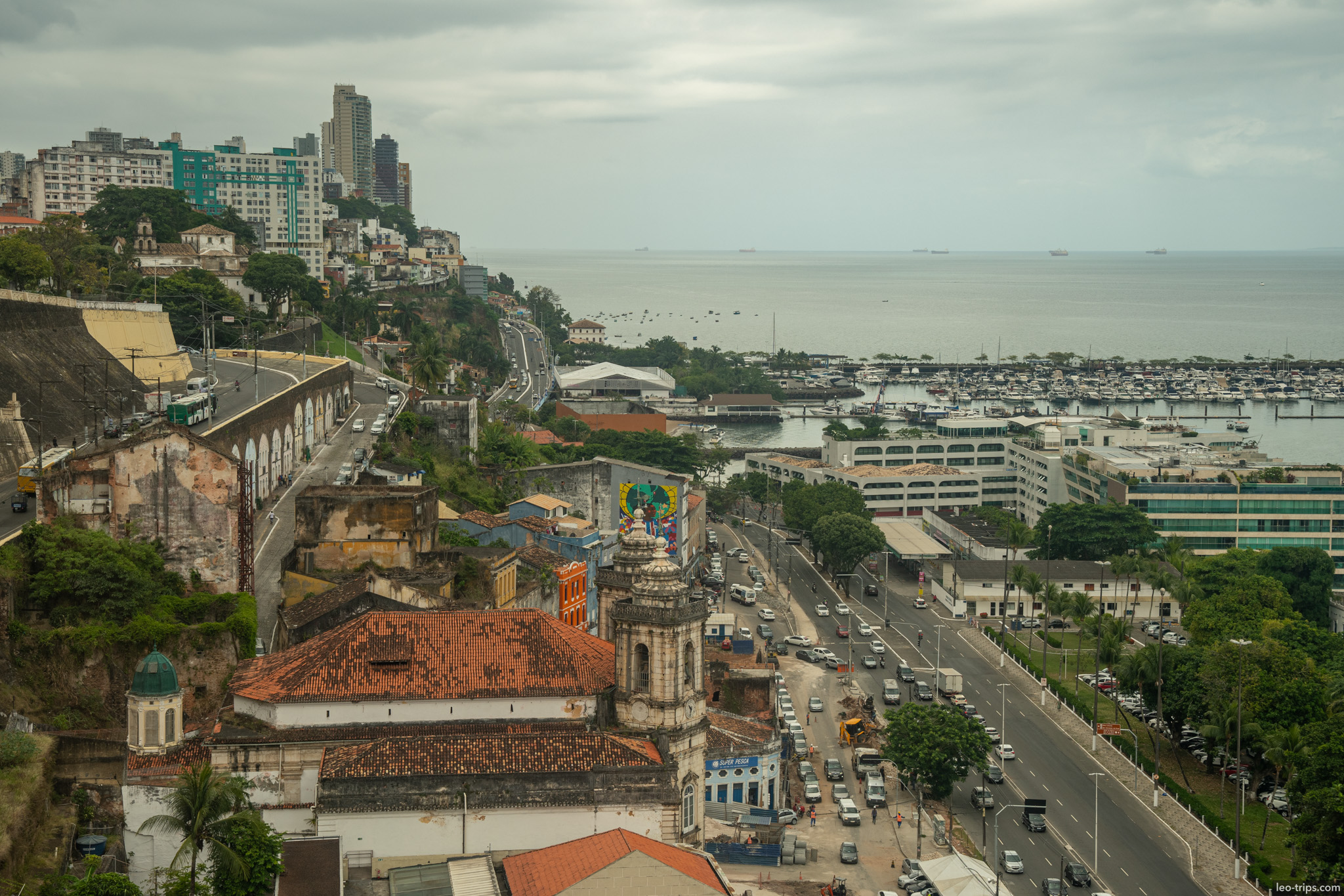aerial view coastline marina highway salvador salvador