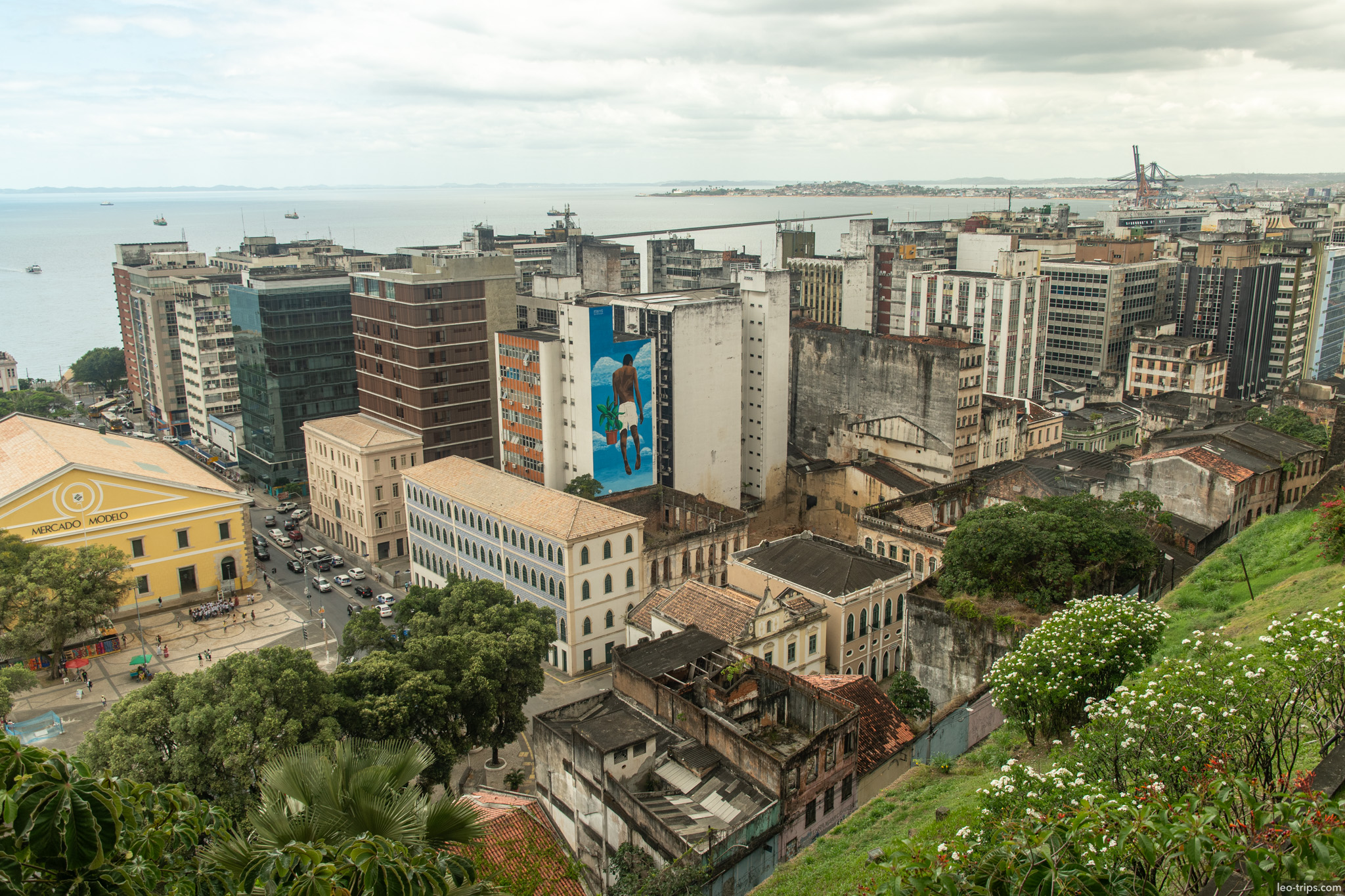 aerial view lower city mercado modelo bay salvador salvador