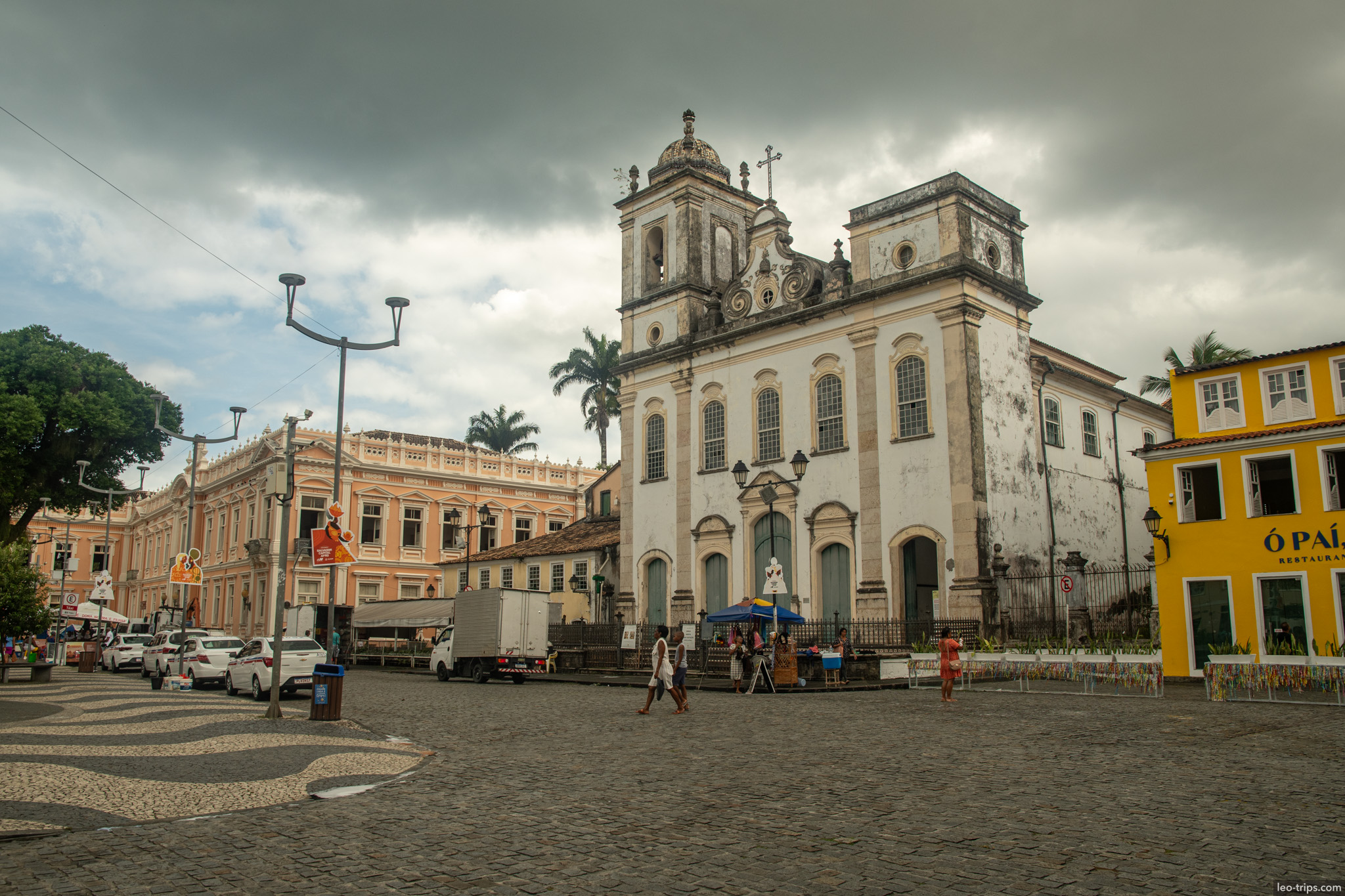 baroque church square pelourinho cloudy sky salvador salvador