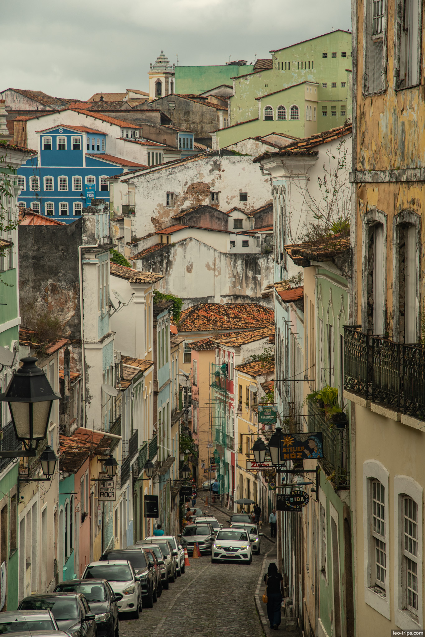 colonial rooftops cascading hillside pelourinho salvador