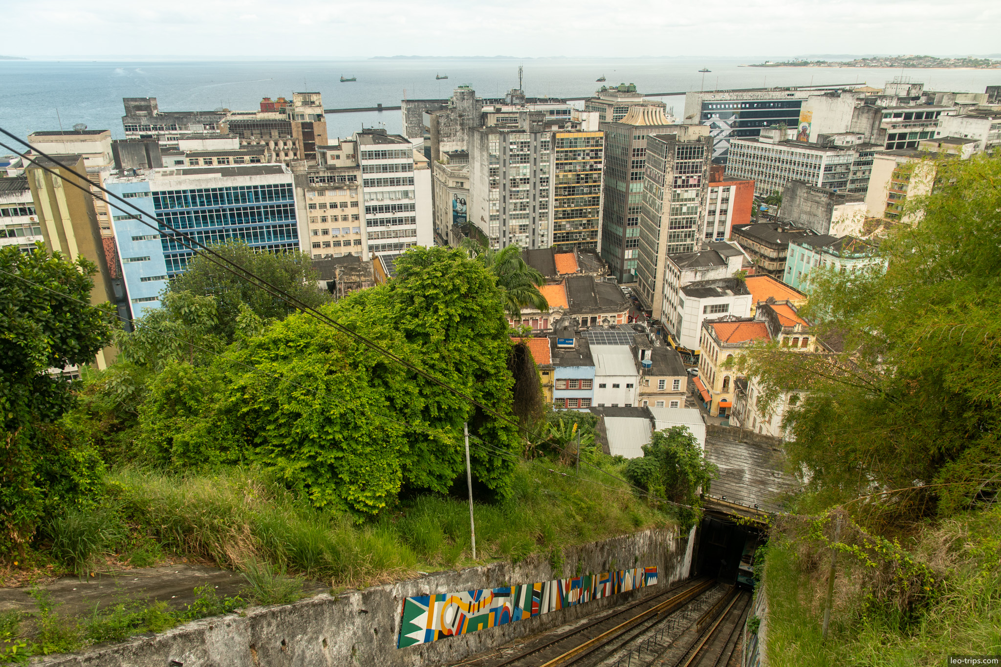 funicular tracks view lower city bay salvador salvador