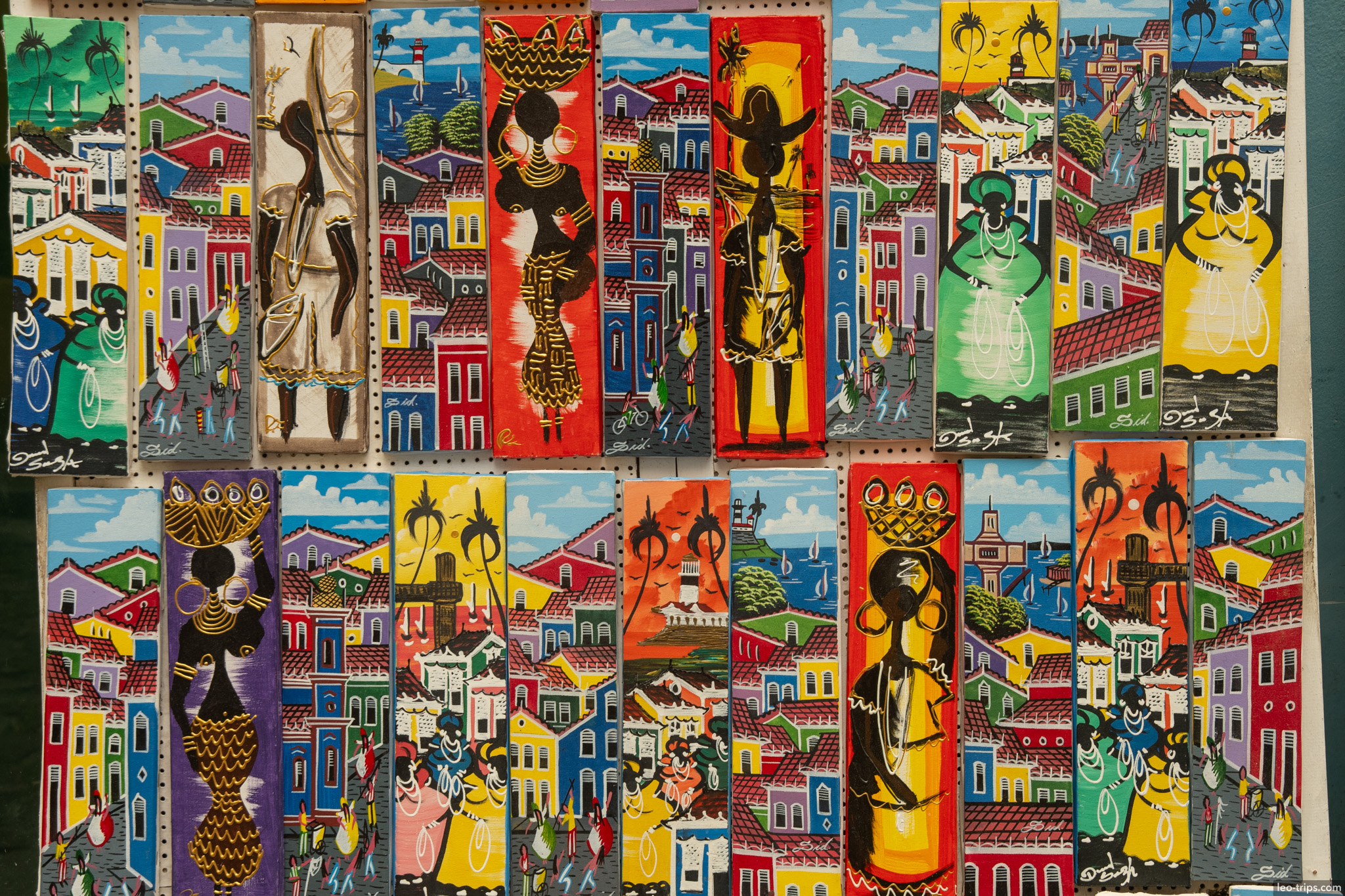 naive paintings baiana figures souvenirs bahia salvador