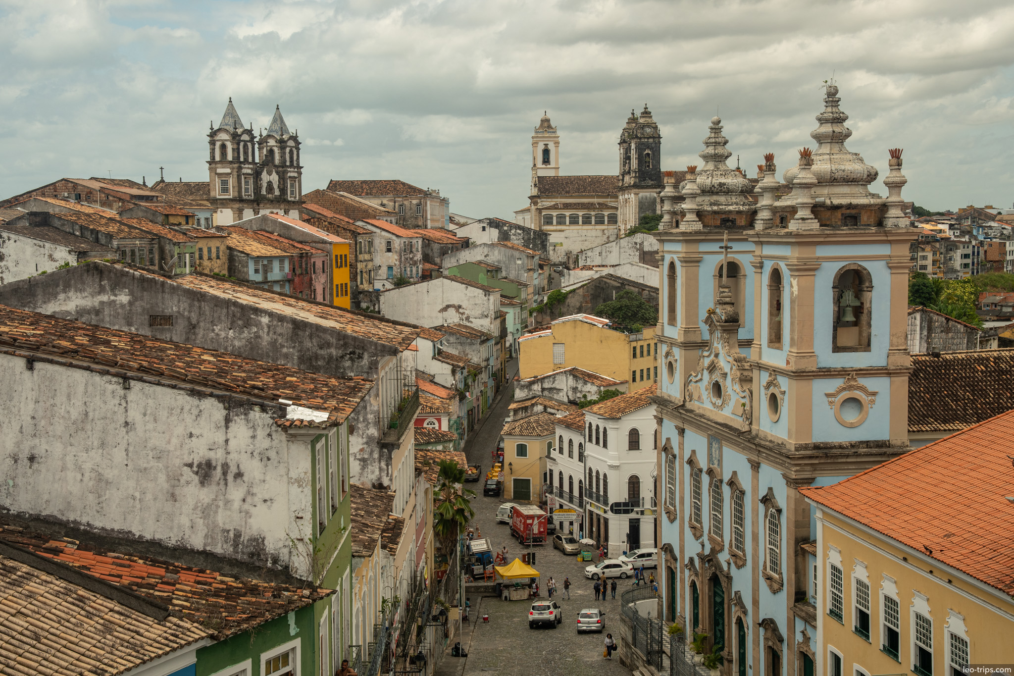 pelourinho rooftops rosario dos pretos church towers salvador salvador