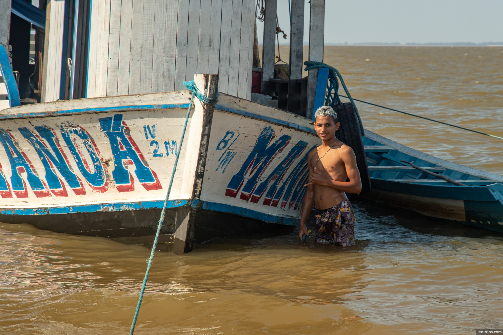 person at boat santarem
