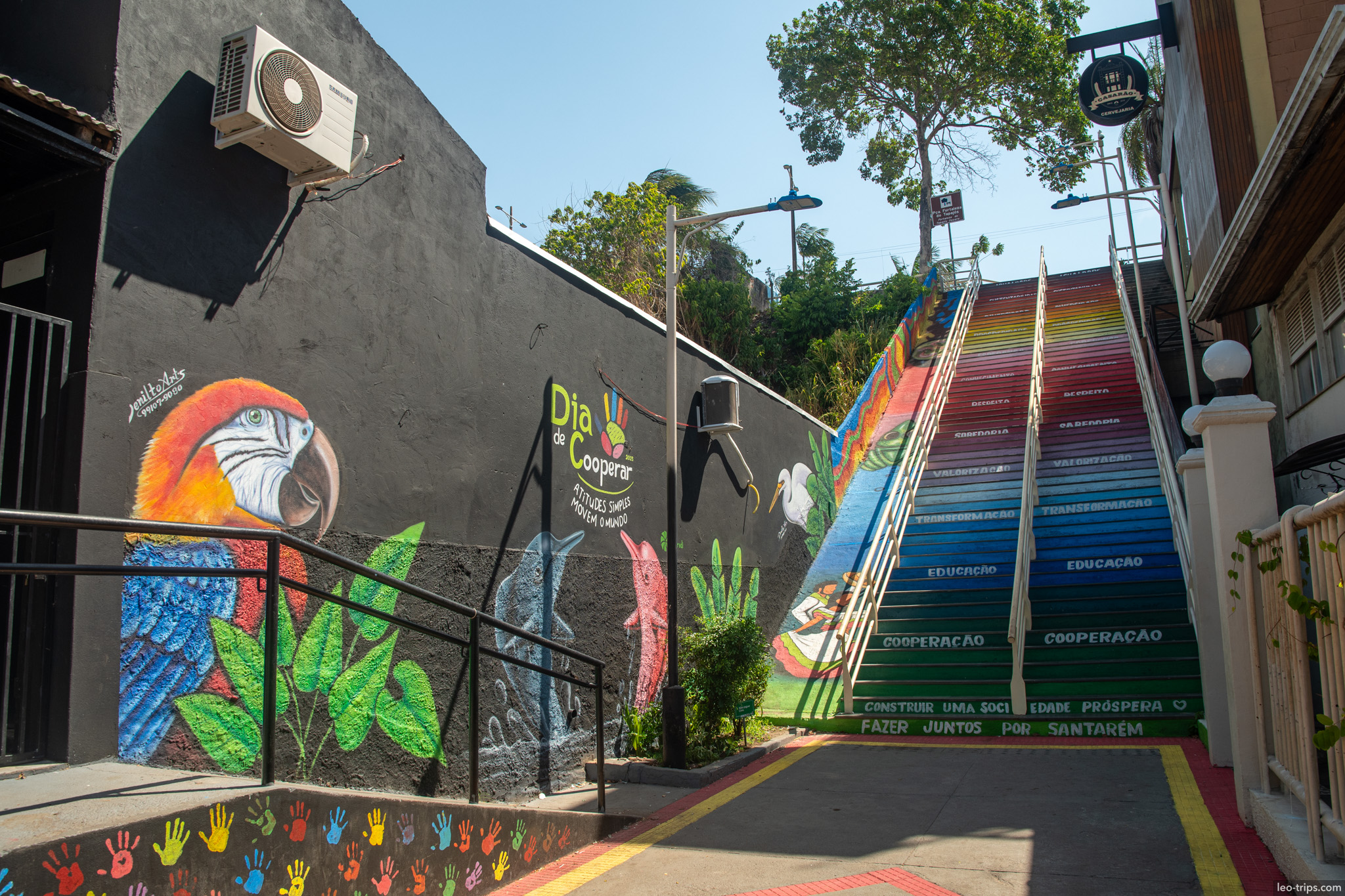 vibrant stairs street art santarem