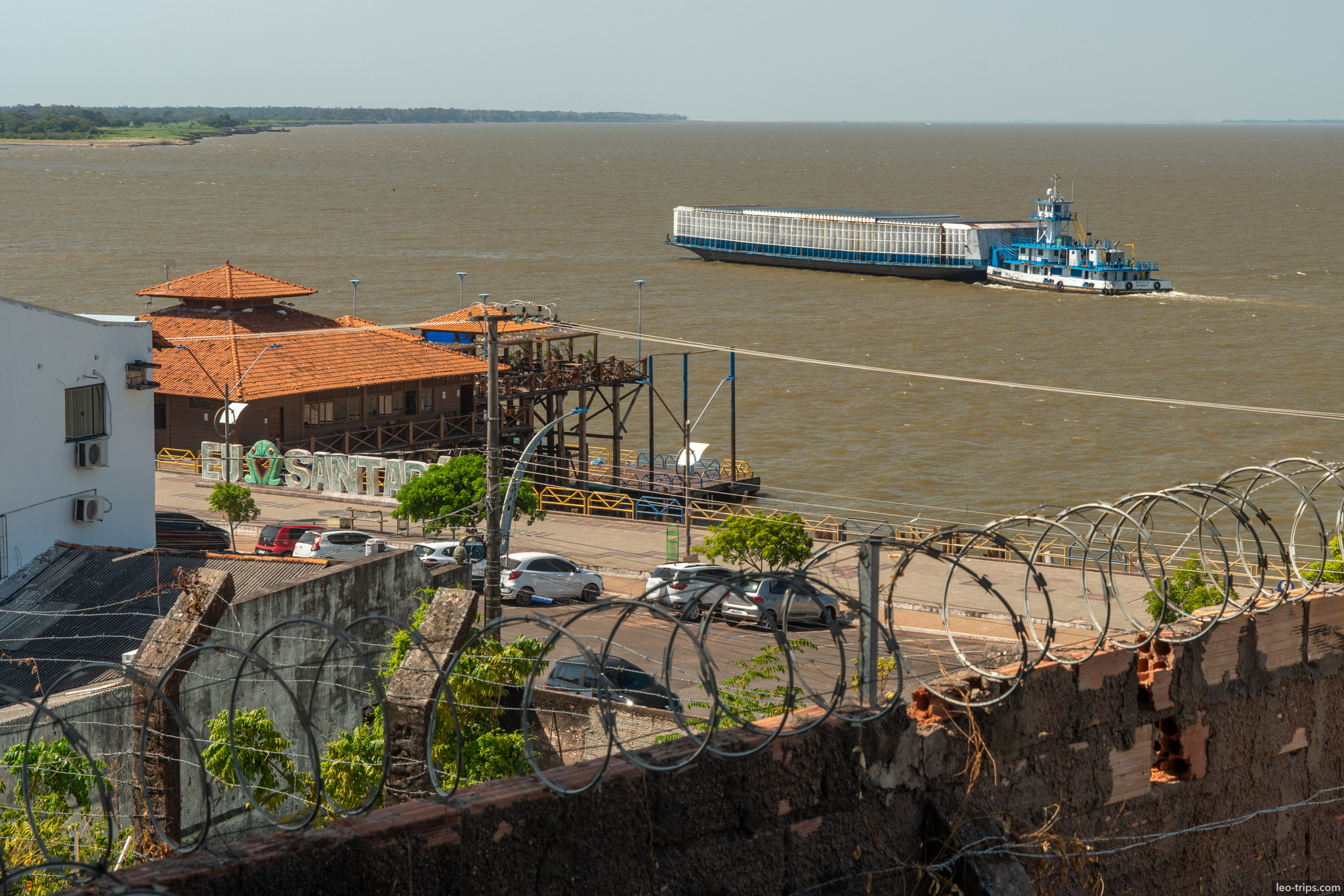 waterfront dock cargo boat santarem