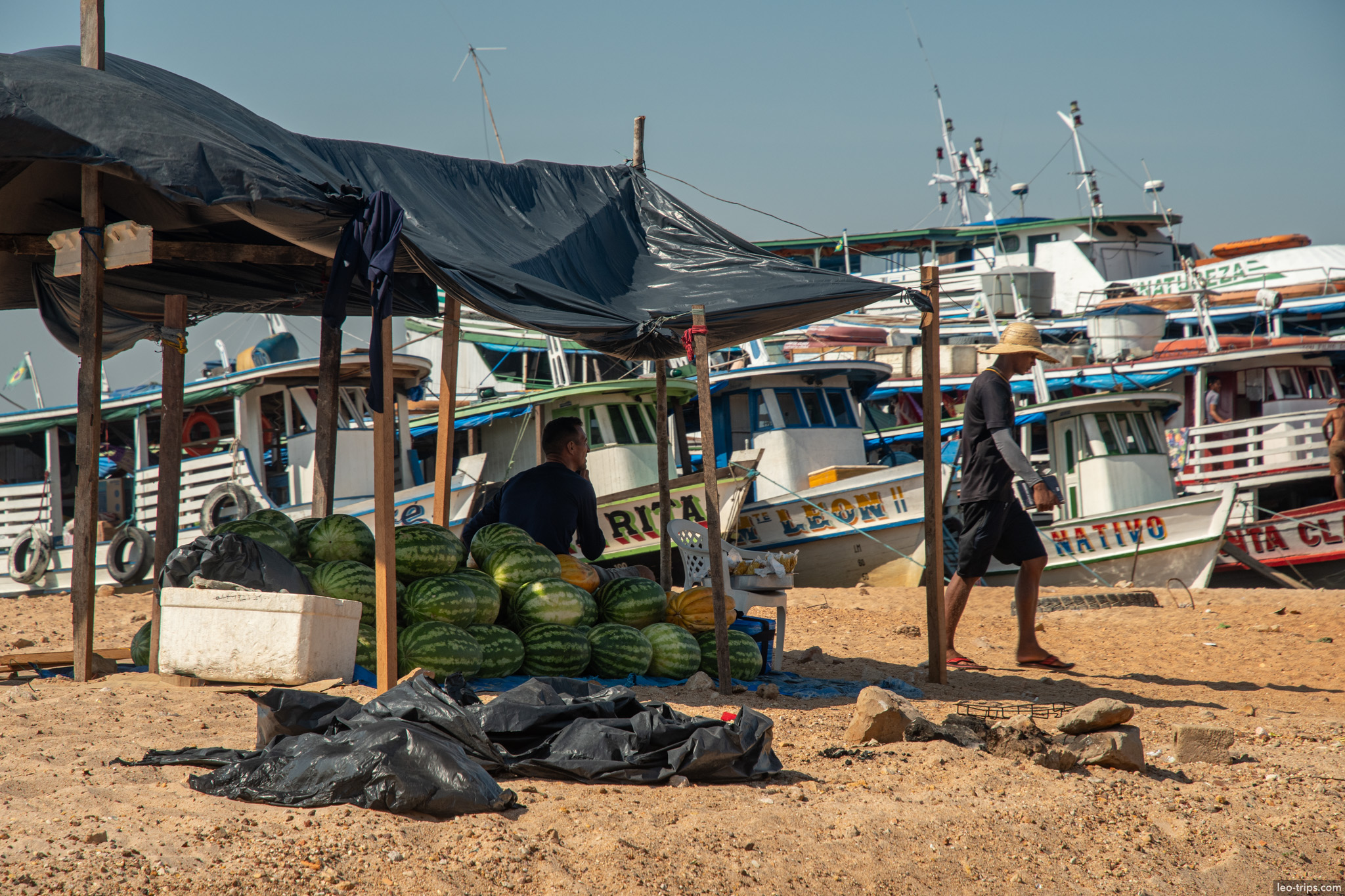 watermelon vendor riverfront santarem
