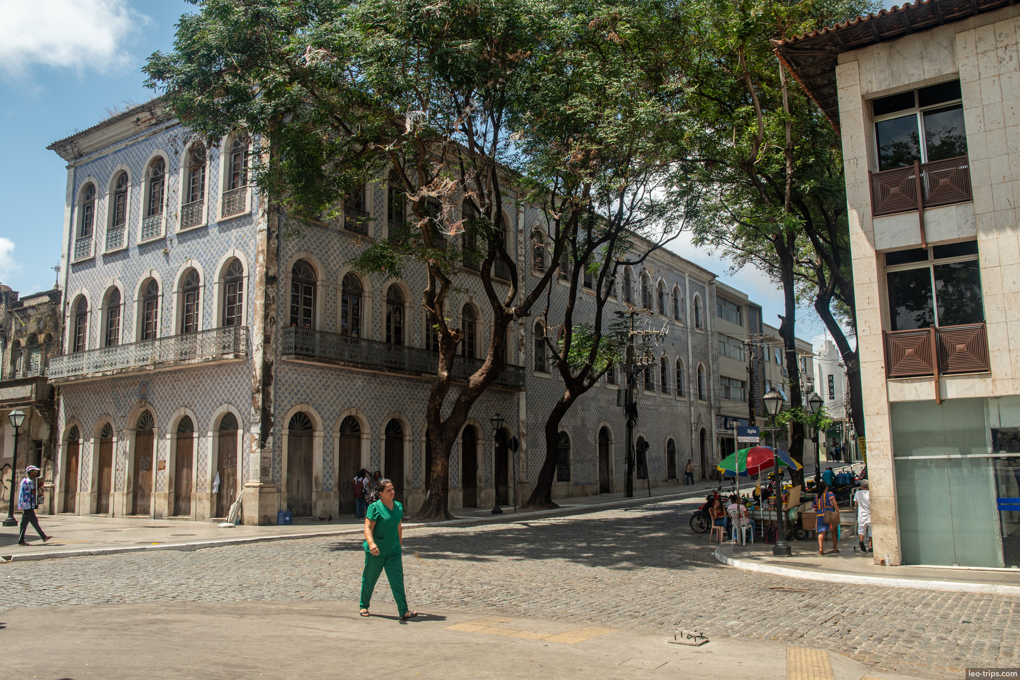 azulejo sobrados tree lined square sao luis