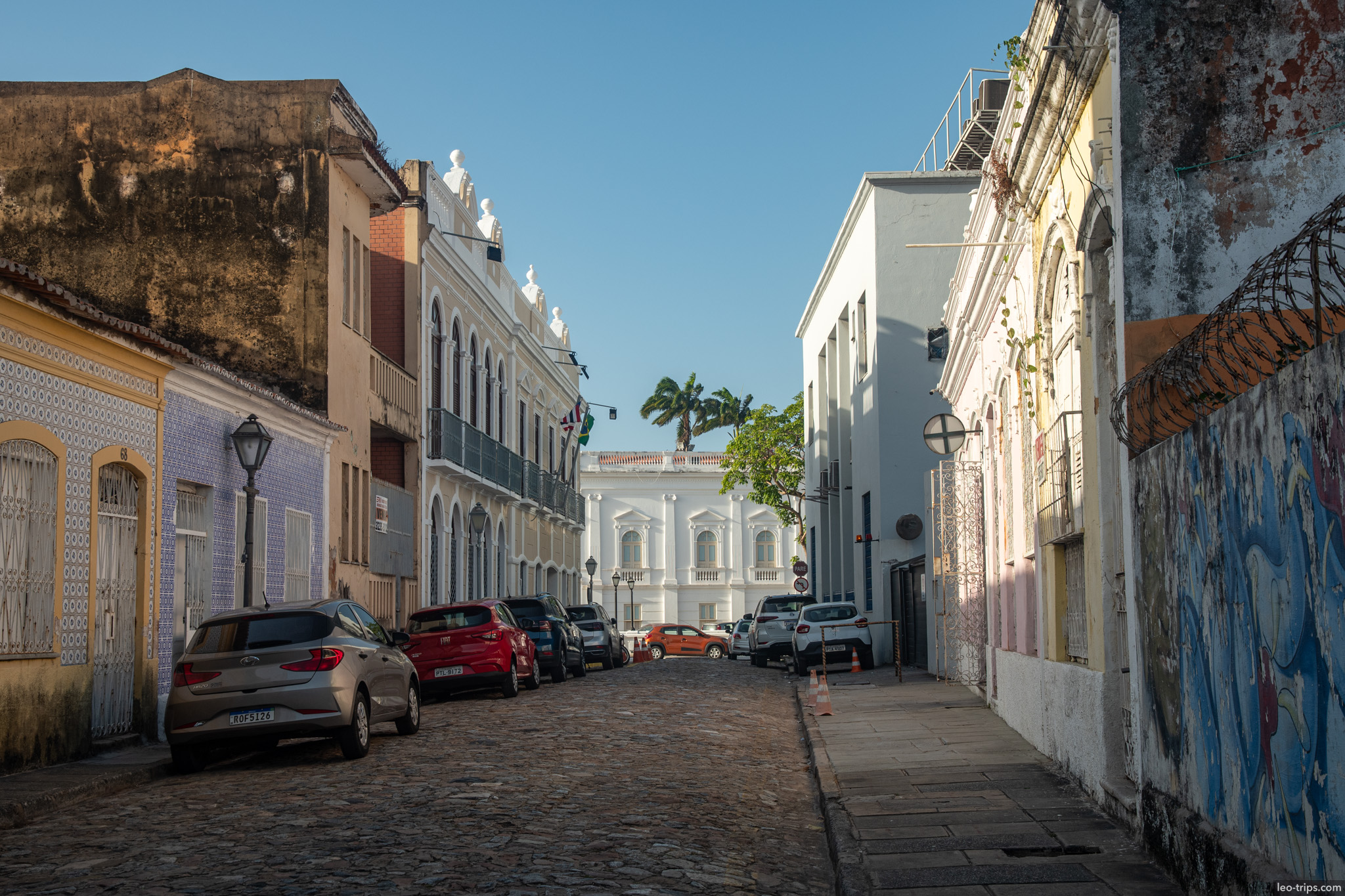 azulejo street white colonial building sao luis