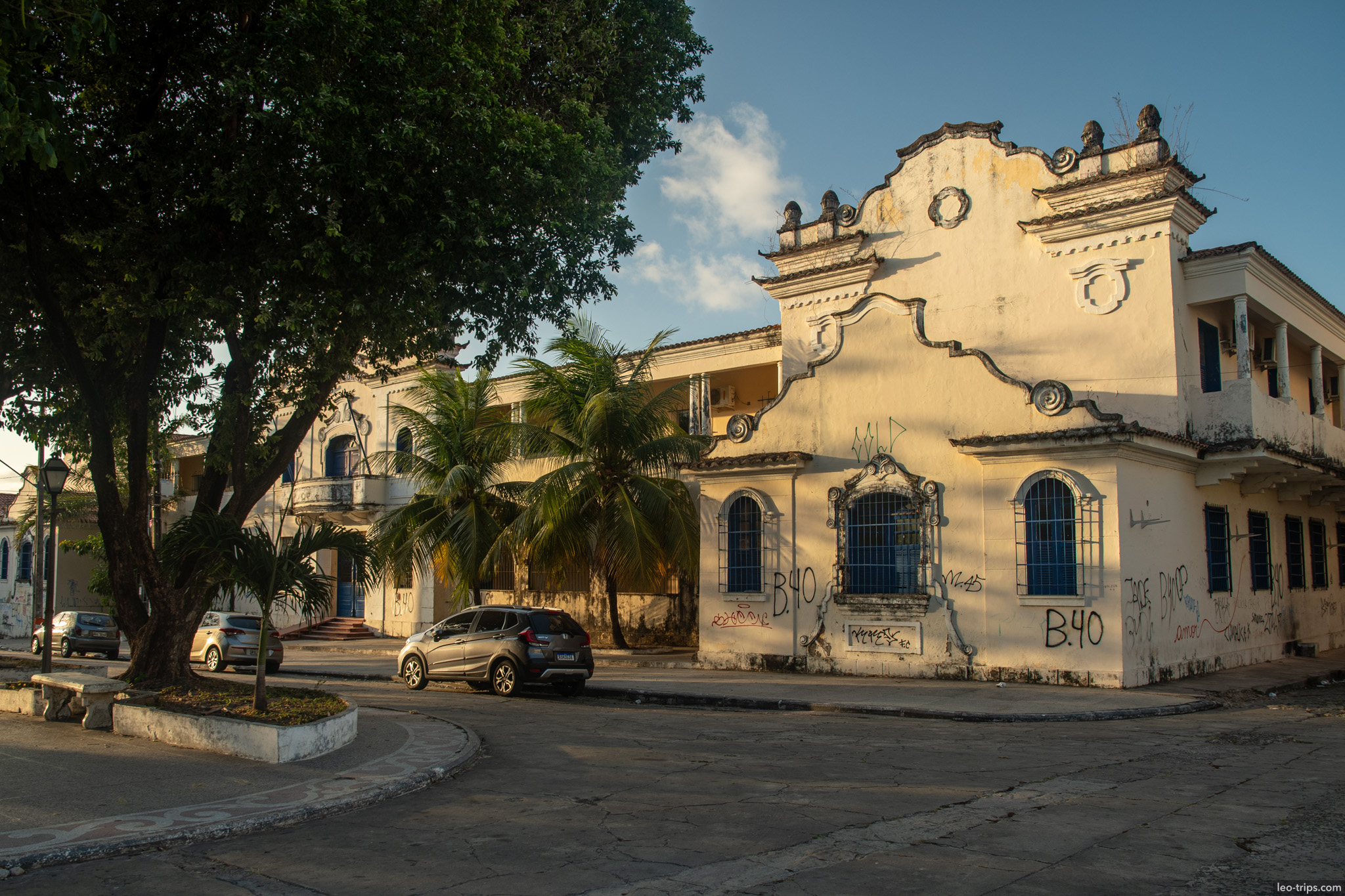 baroque gable colonial building sunset sao luis