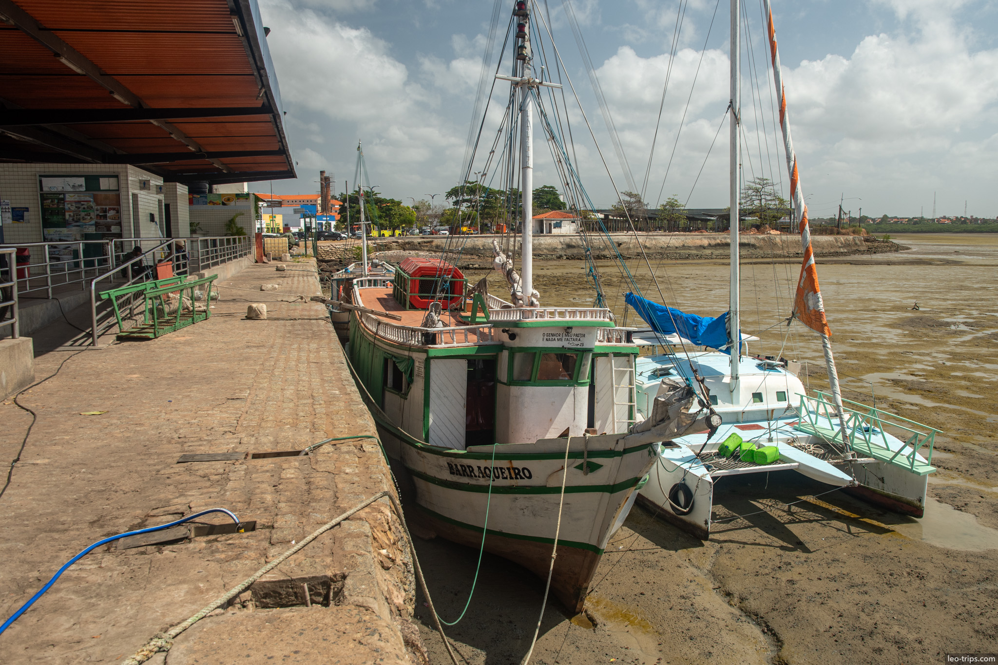 boats docked at low tide sao luis