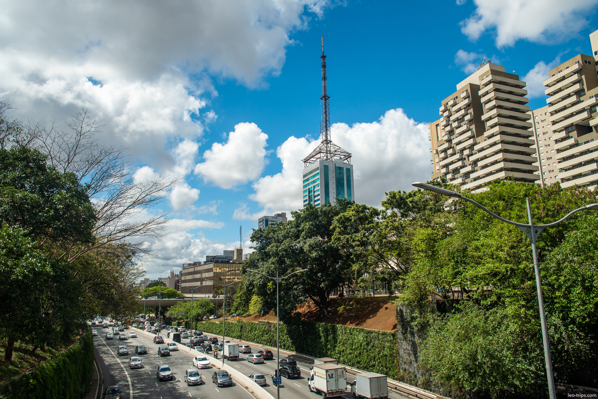highway tv tower background sao paulo