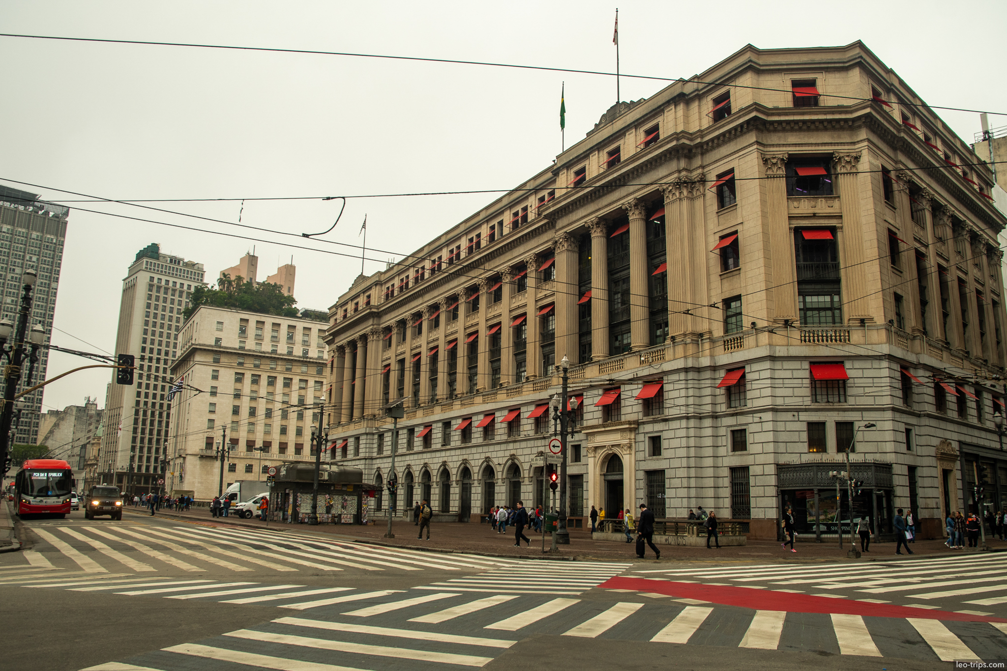 historic corner building crosswalk sao paulo