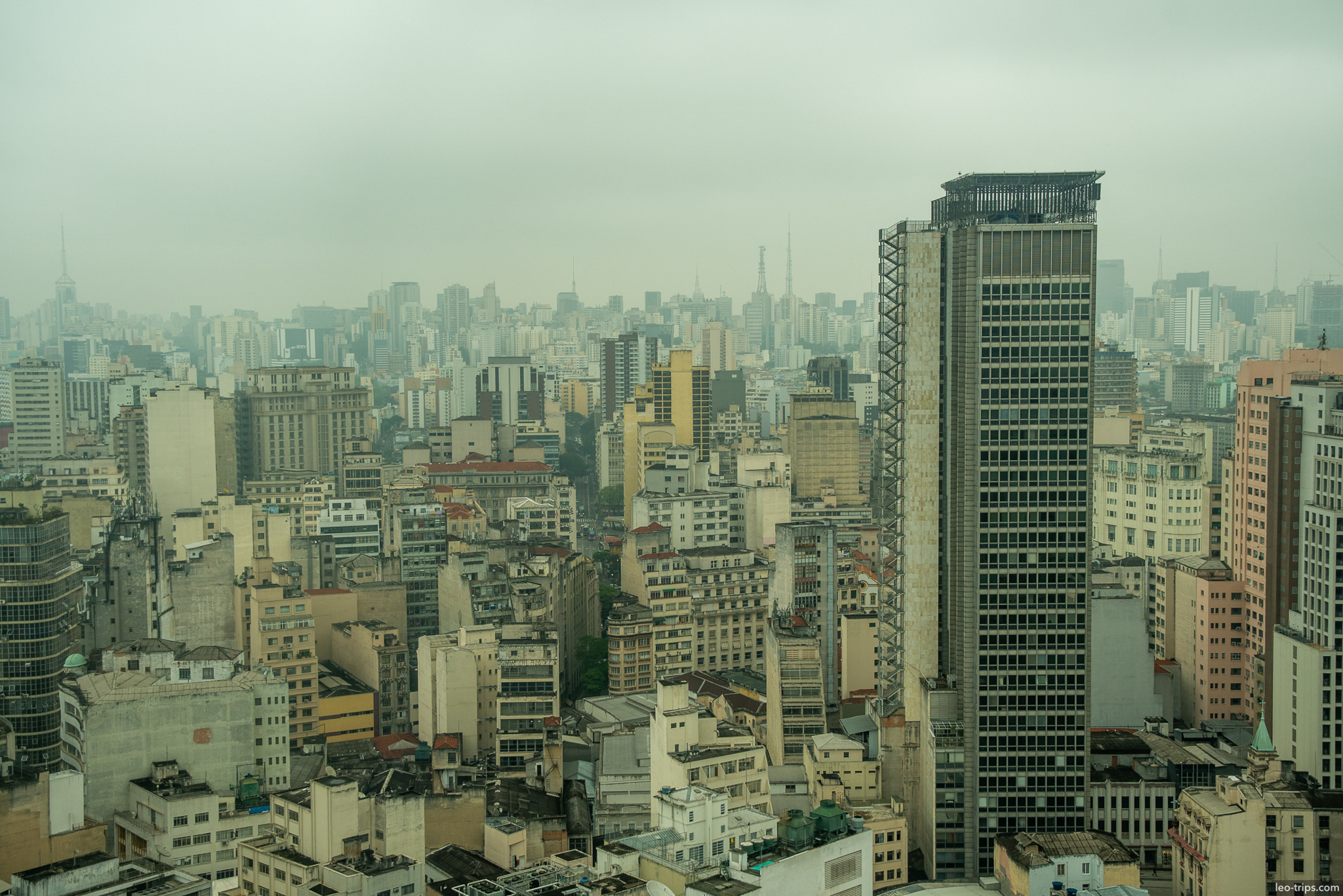 polluted skyline aerial view sao paulo