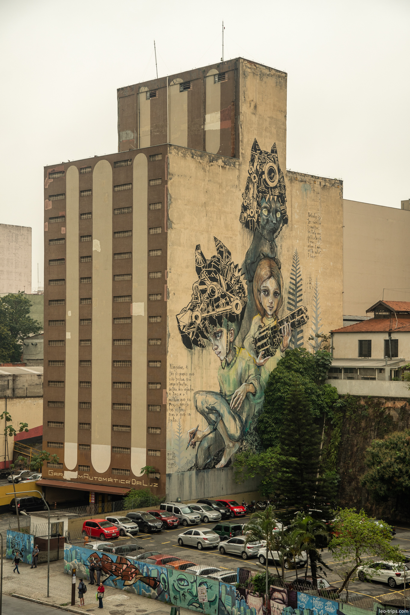 surreal mural parking lot sao paulo