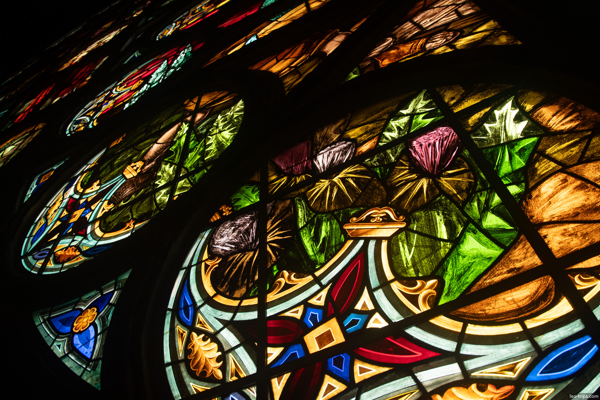 Stained glass windows inside the Cathedral Basilica manizales
