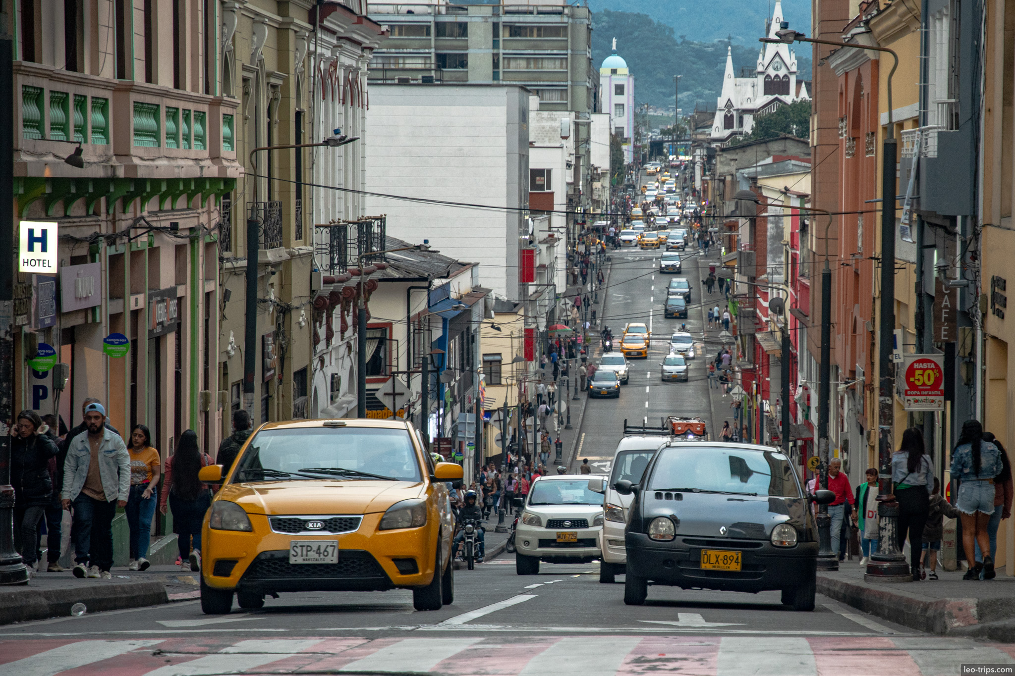 Street in downtown Manizales manizales