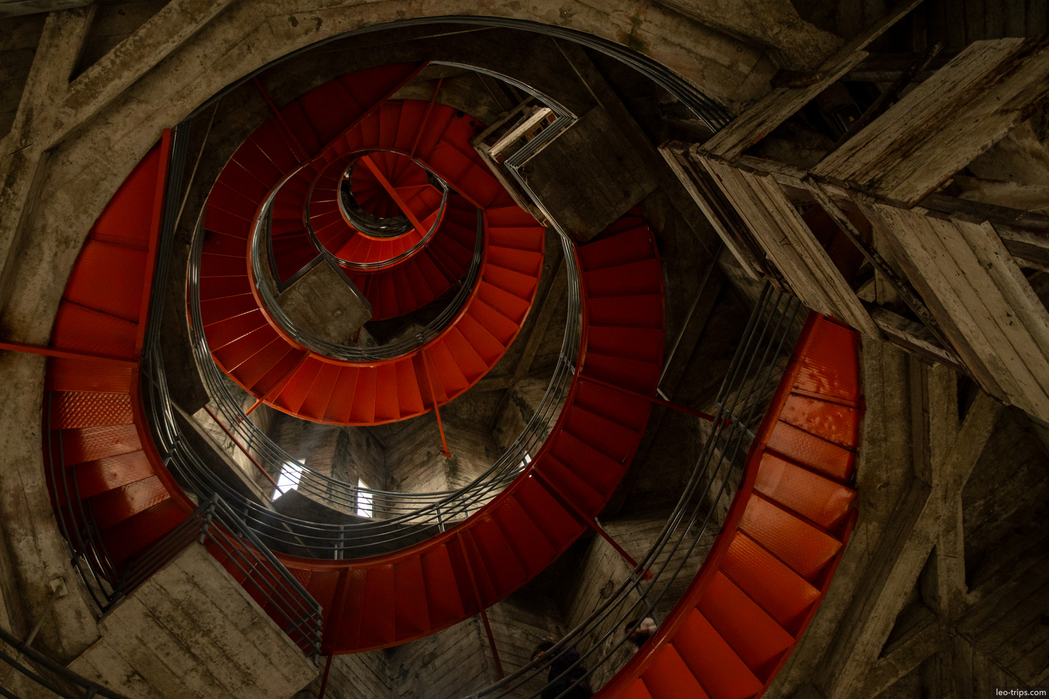 Striking spiral orange stairs manizales