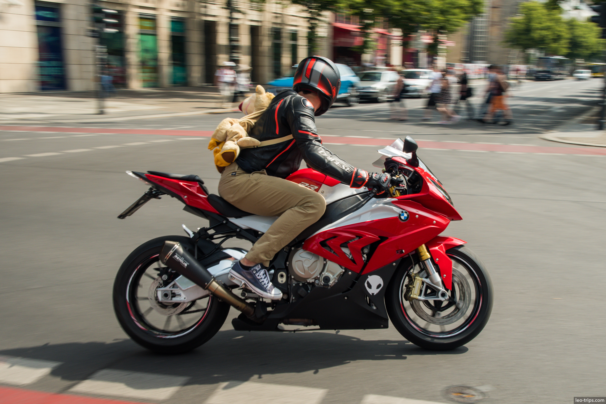 berlin bmw s1000rr rider teddy bear backpack berlin