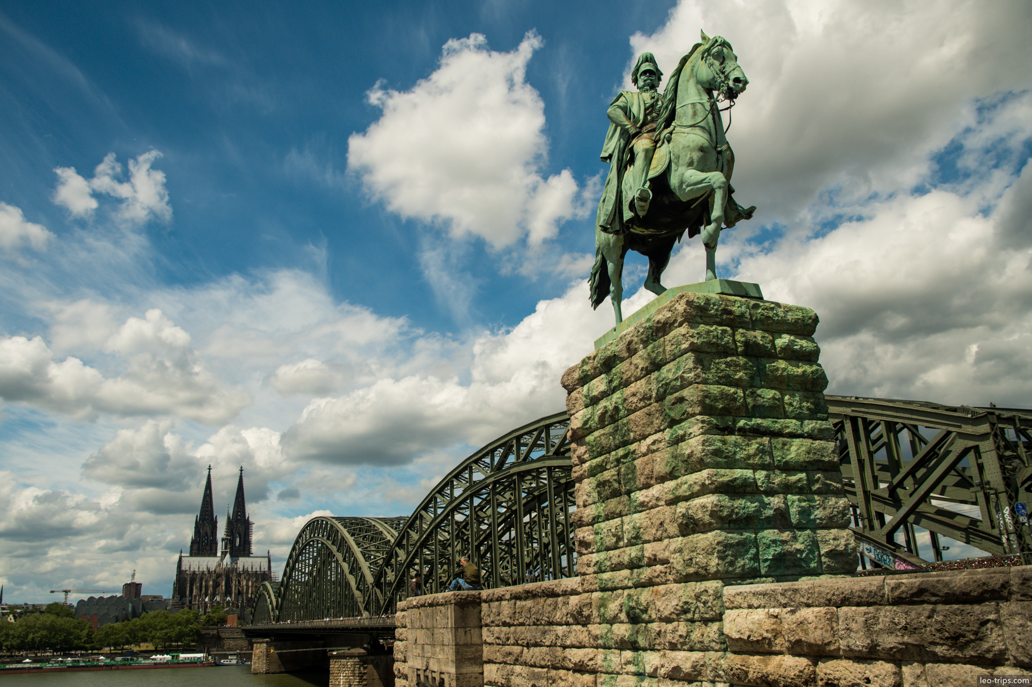 cologne kaiser wilhelm equestrian statue hohenzollern bridge cologne