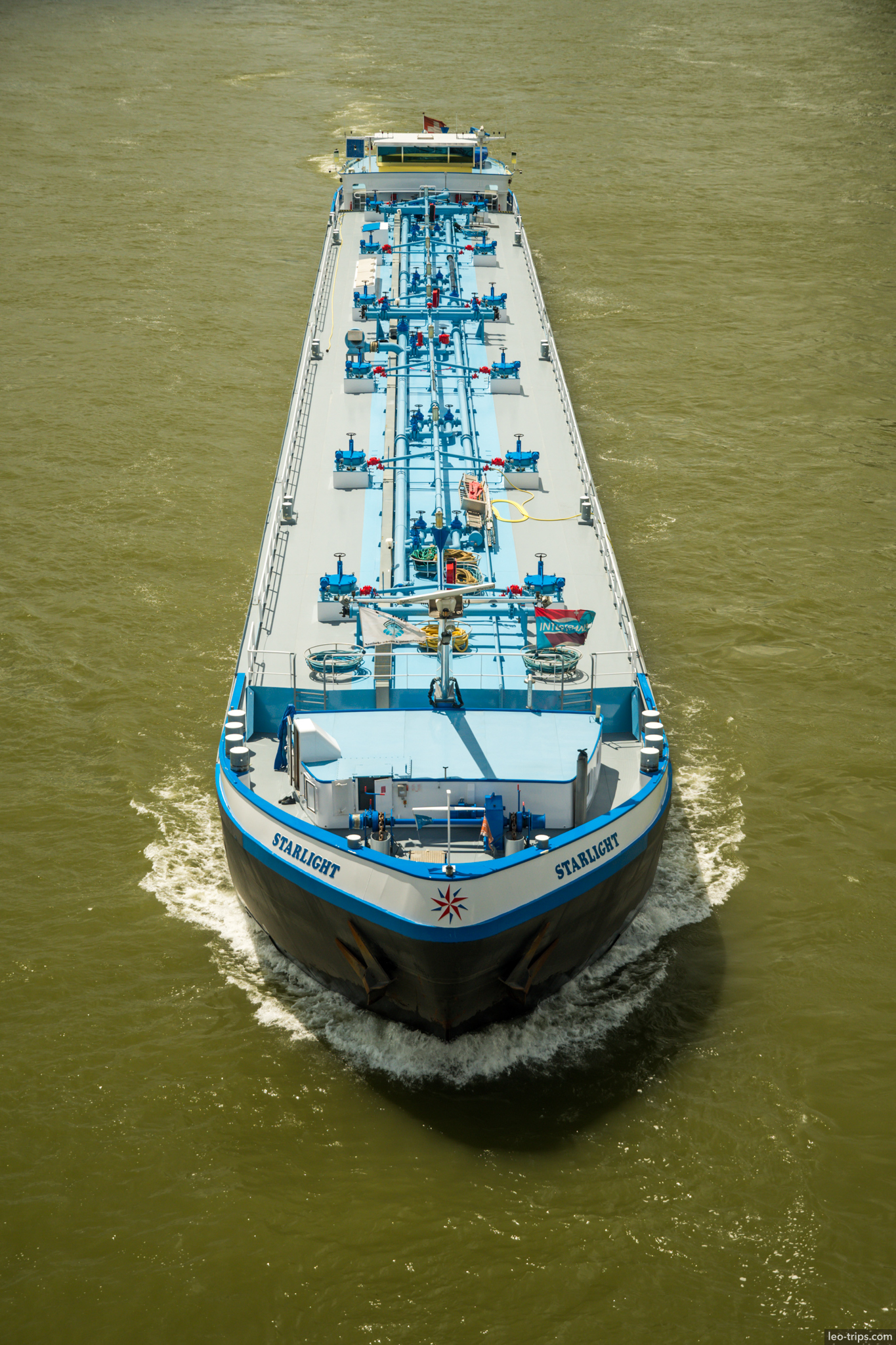 cologne rhine river tanker barge starlight aerial cologne