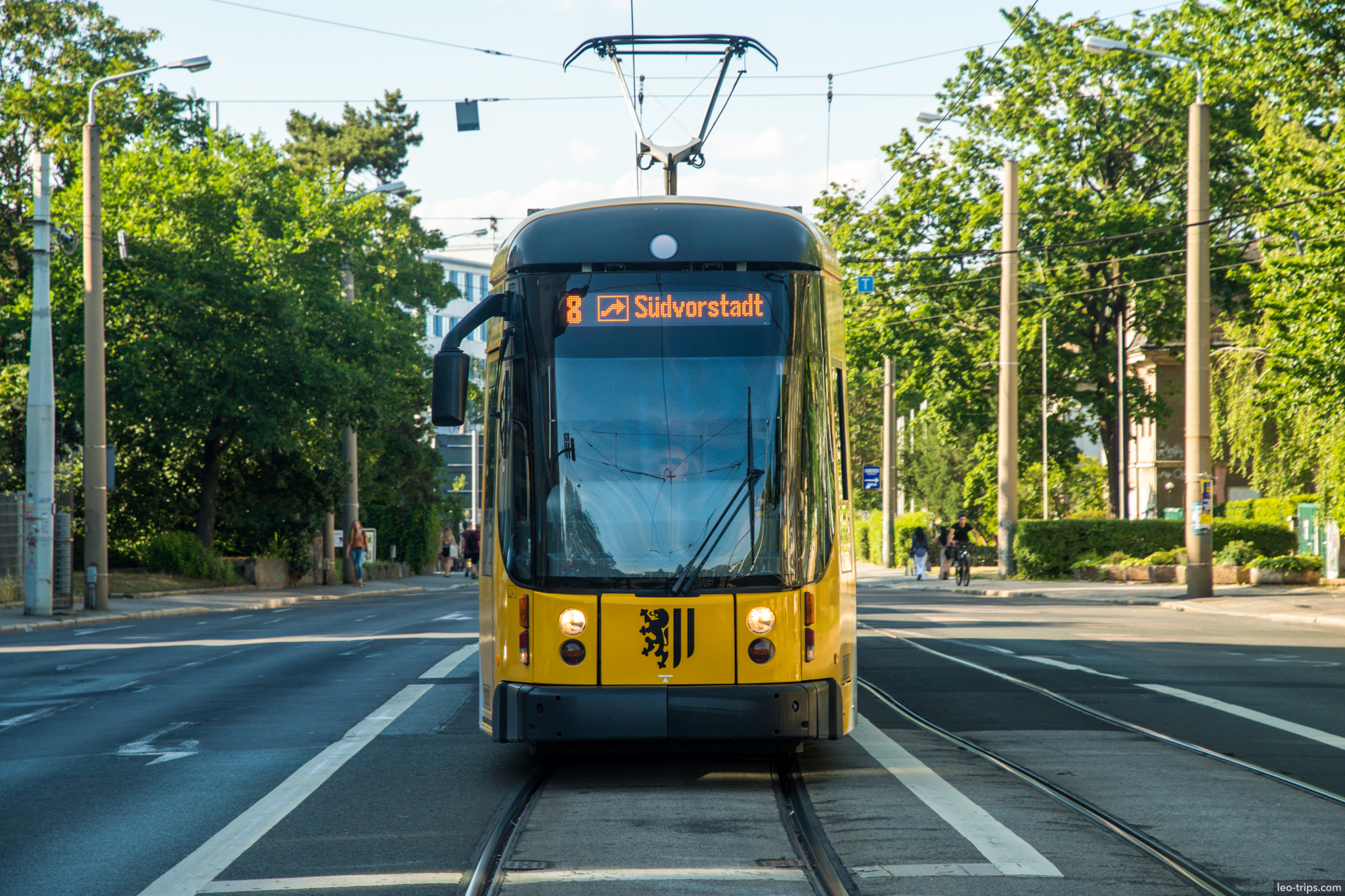 dresden yellow tram line 8 sudvorstadt dresden