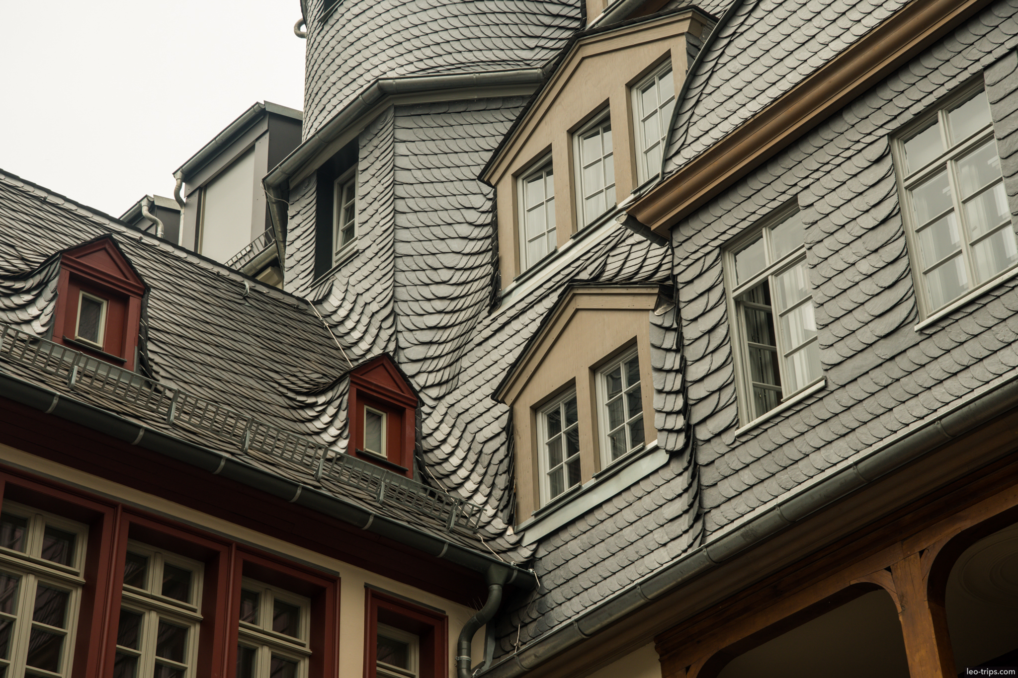 frankfurt altstadt slate roof detail frankfurt