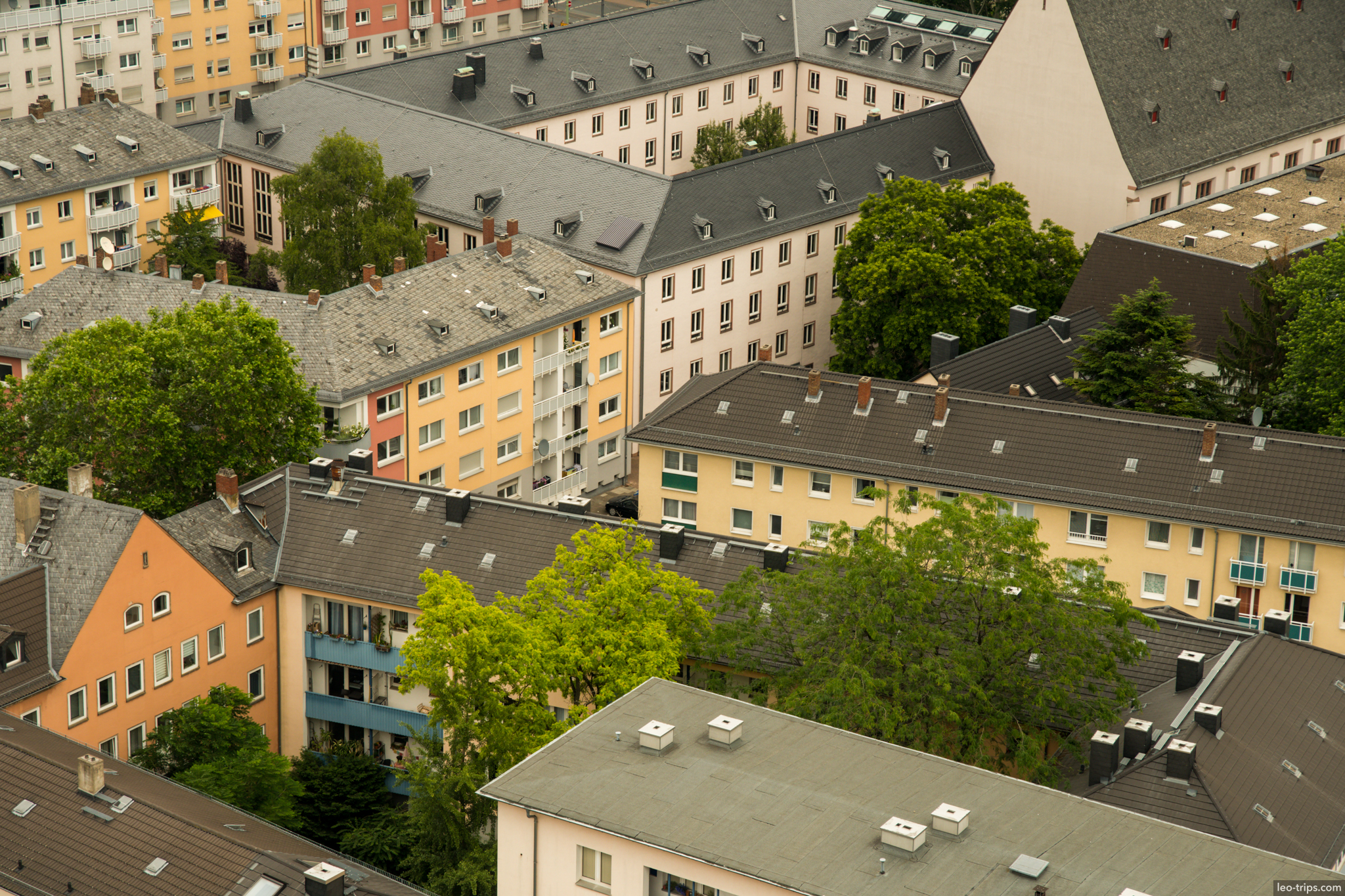 frankfurt residential rooftops aerial frankfurt