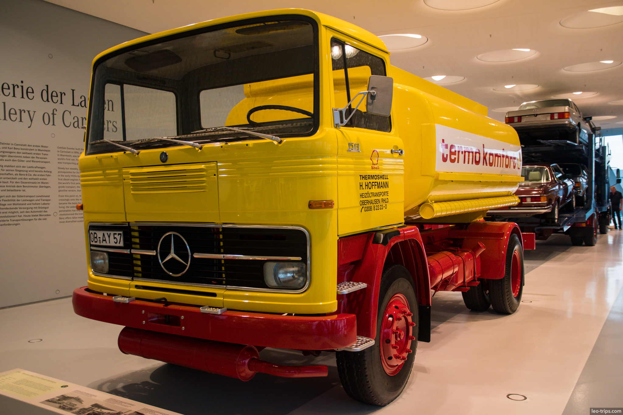 lp1620 yellow shell fuel tanker truck 1960s mercedes benz museum