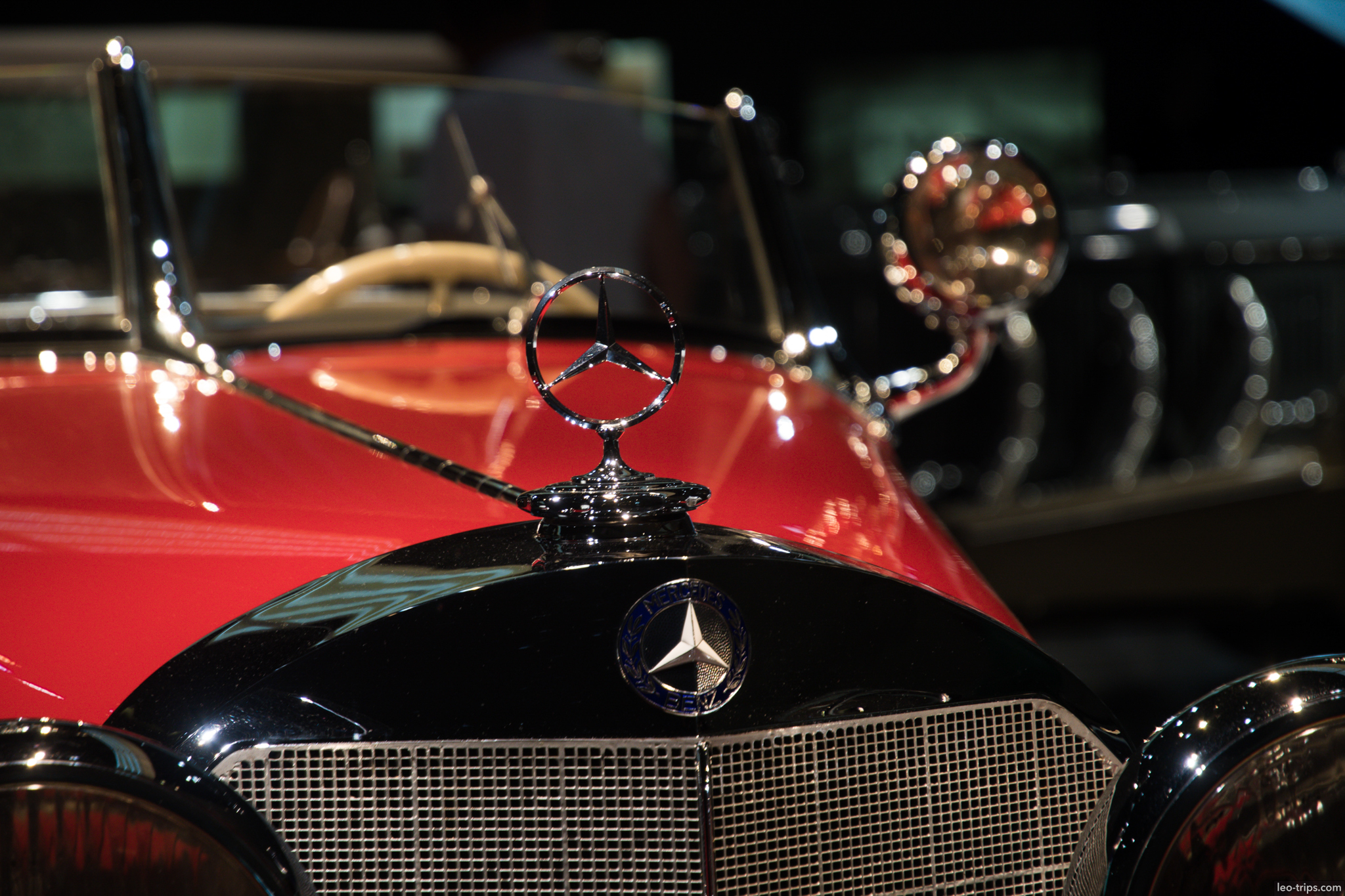 mercedes star hood ornament red prewar mercedes benz museum