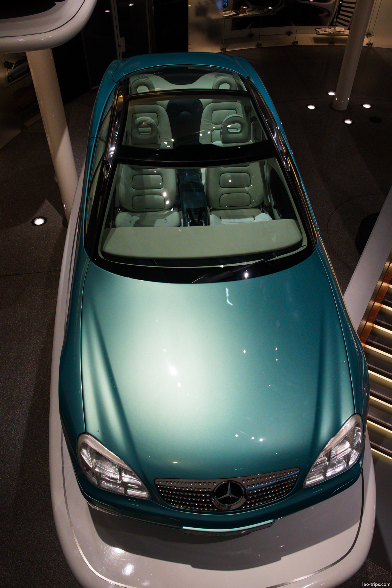 vision sla concept 2000 teal top view mercedes benz museum