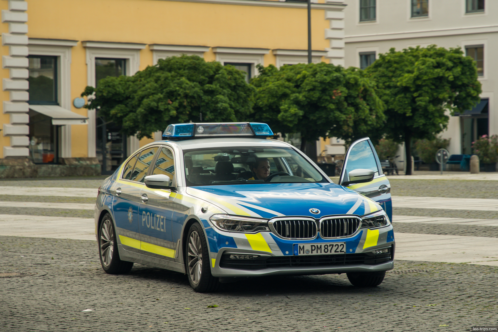 bavarian polizei bmw 5 series patrol car munich