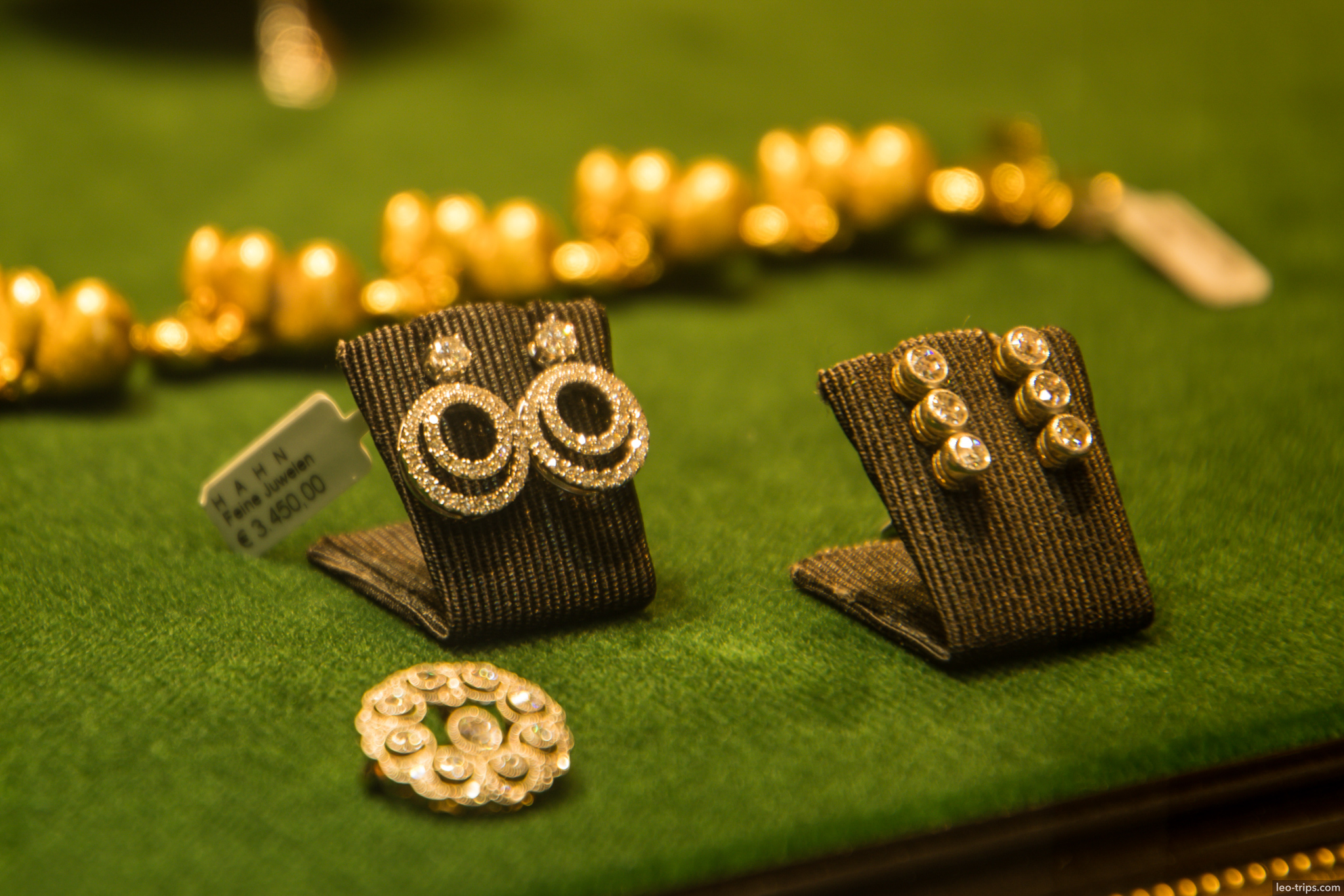 jewelry display diamond earrings munich shop munich