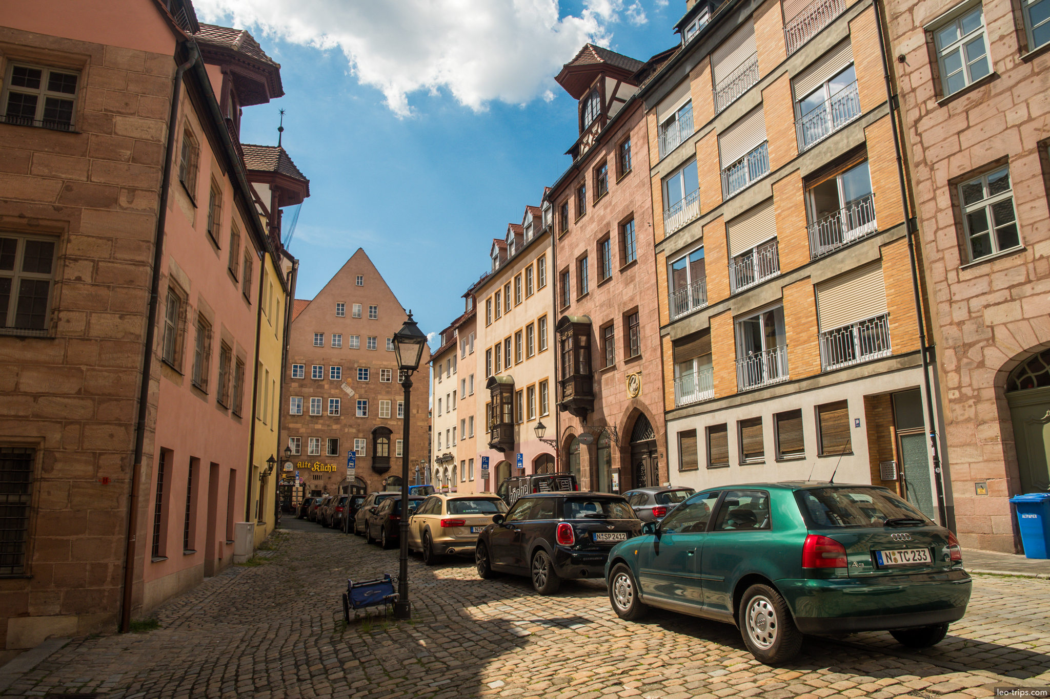 weintraubengasse cobblestone street nuremberg nuremberg