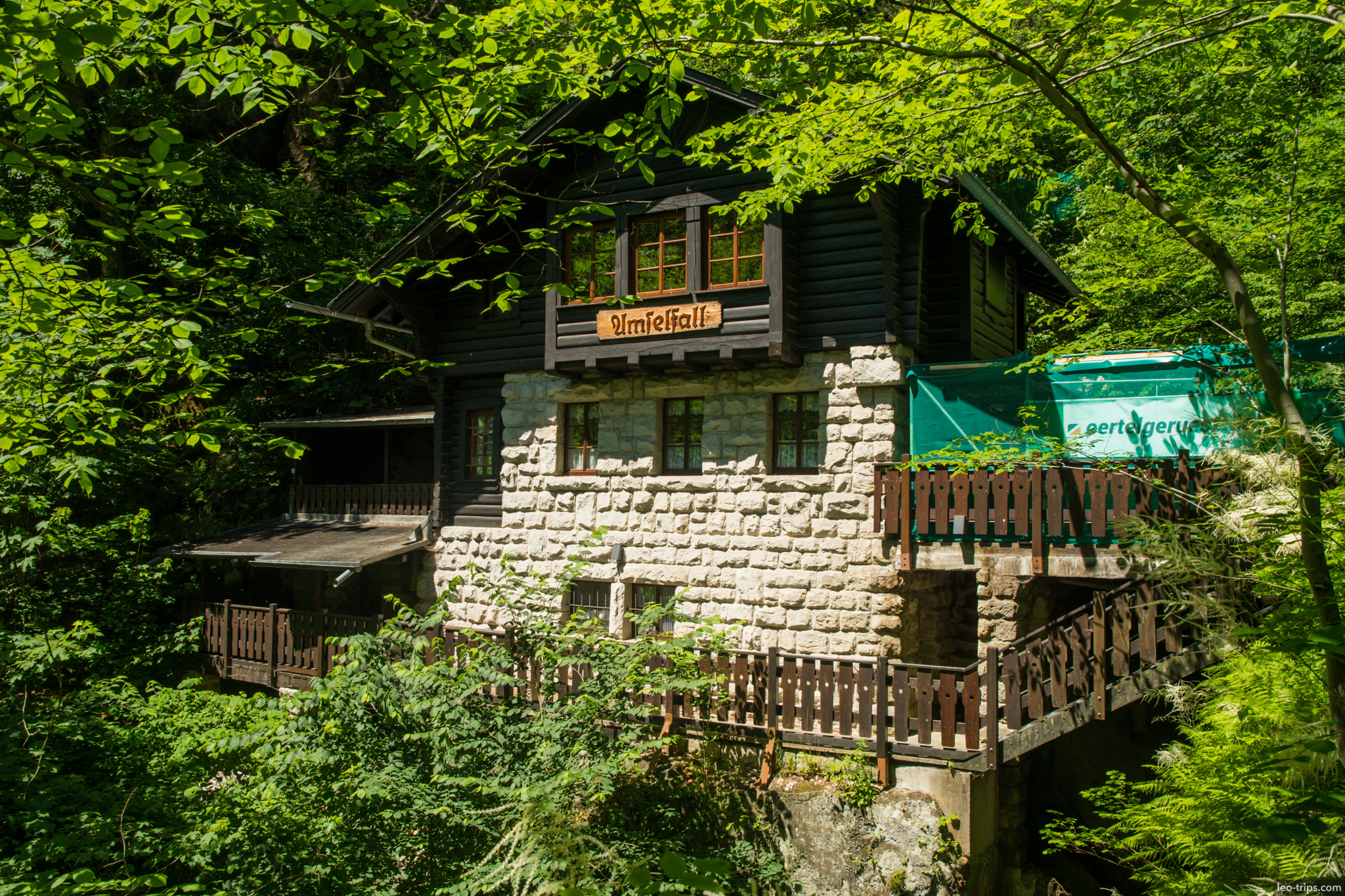 amselfall waterfall cabin forest saxon switzerland national park