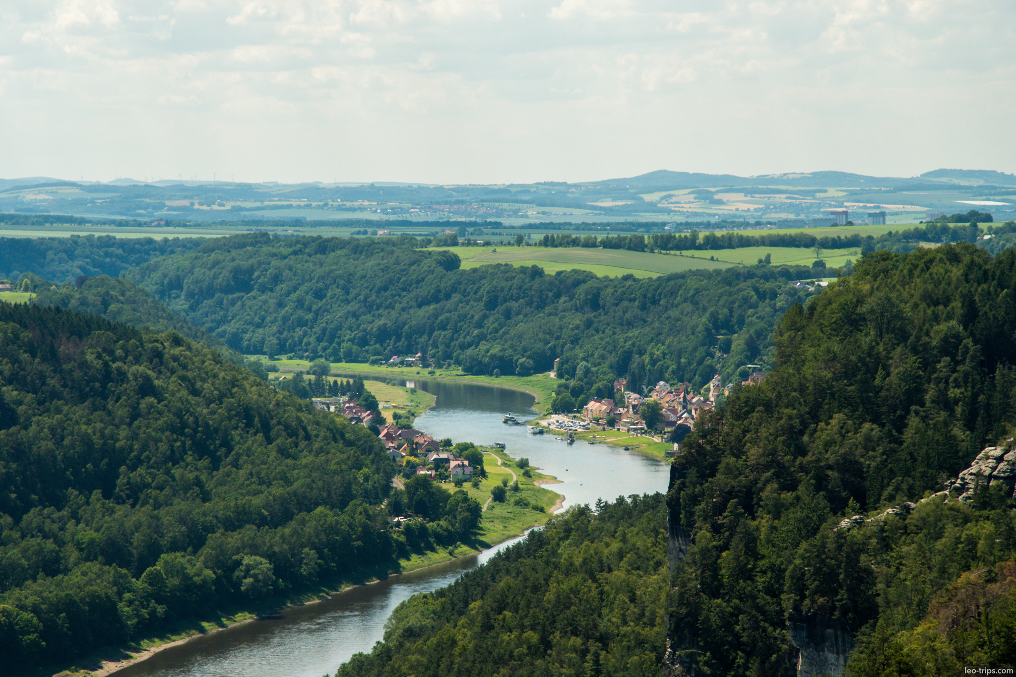 bastei panorama rathen village elbe valley saxon switzerland national park