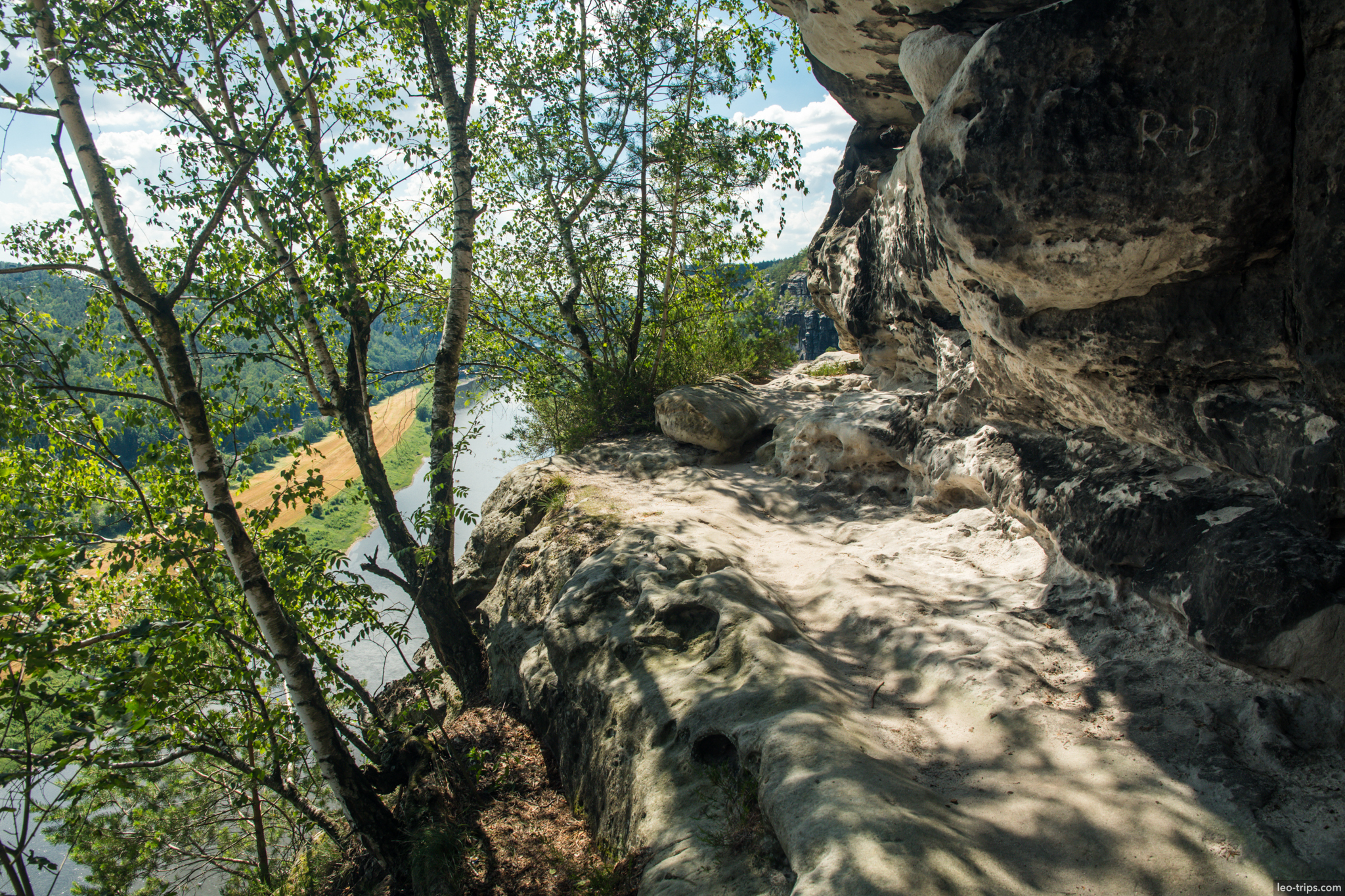 bastei rock ledge elbe river view saxon switzerland national park