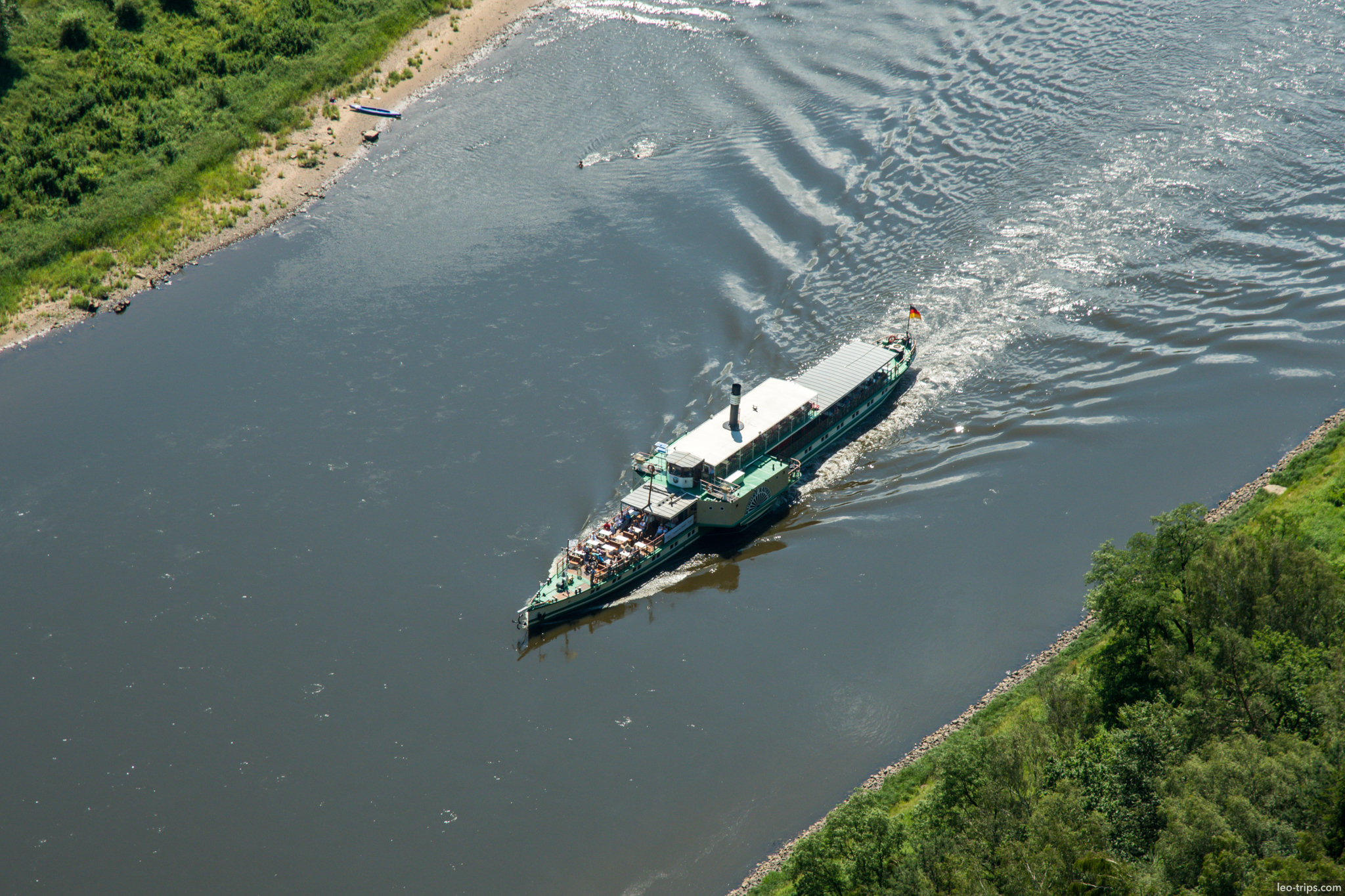 elbe river paddle steamer aerial view bastei saxon switzerland national park