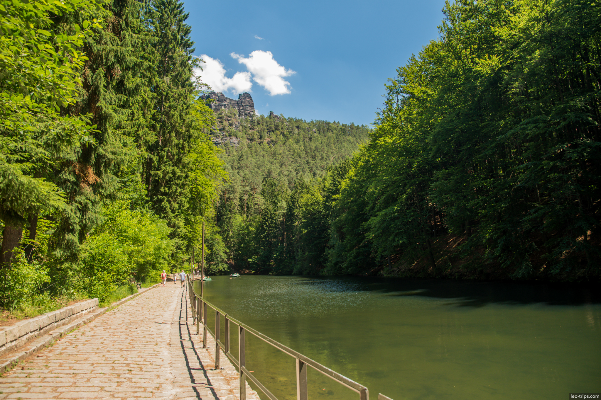 polenztal valley path along river saxon switzerland national park