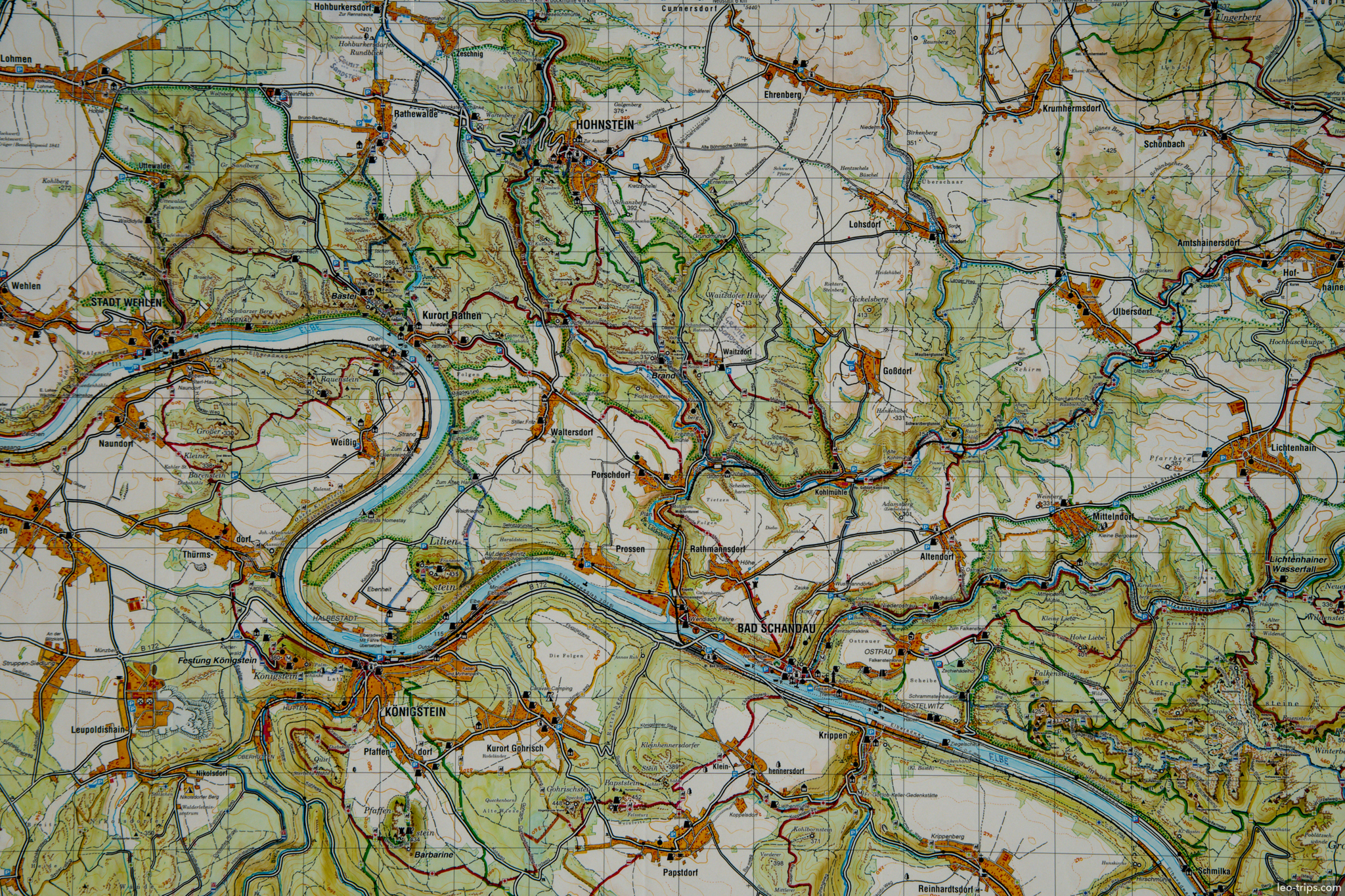 saxon switzerland topographic map bad schandau saxon switzerland national park
