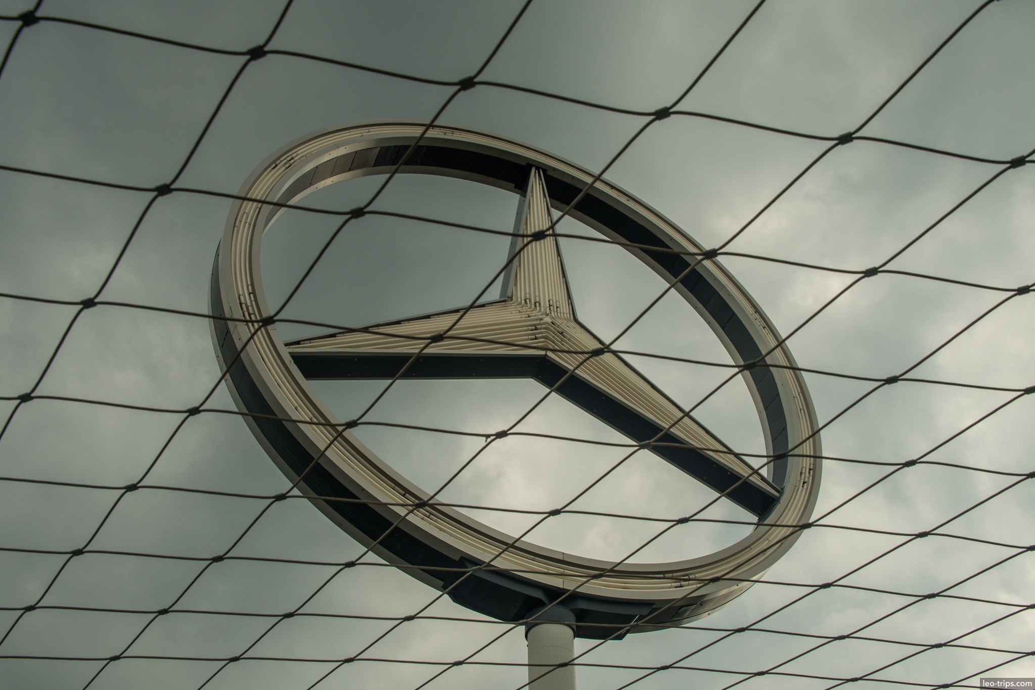 mercedes benz logo hauptbahnhof tower closeup stuttgart