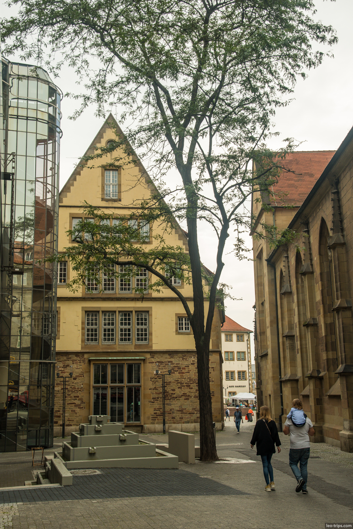 stiftskirche old town alley stuttgart stuttgart