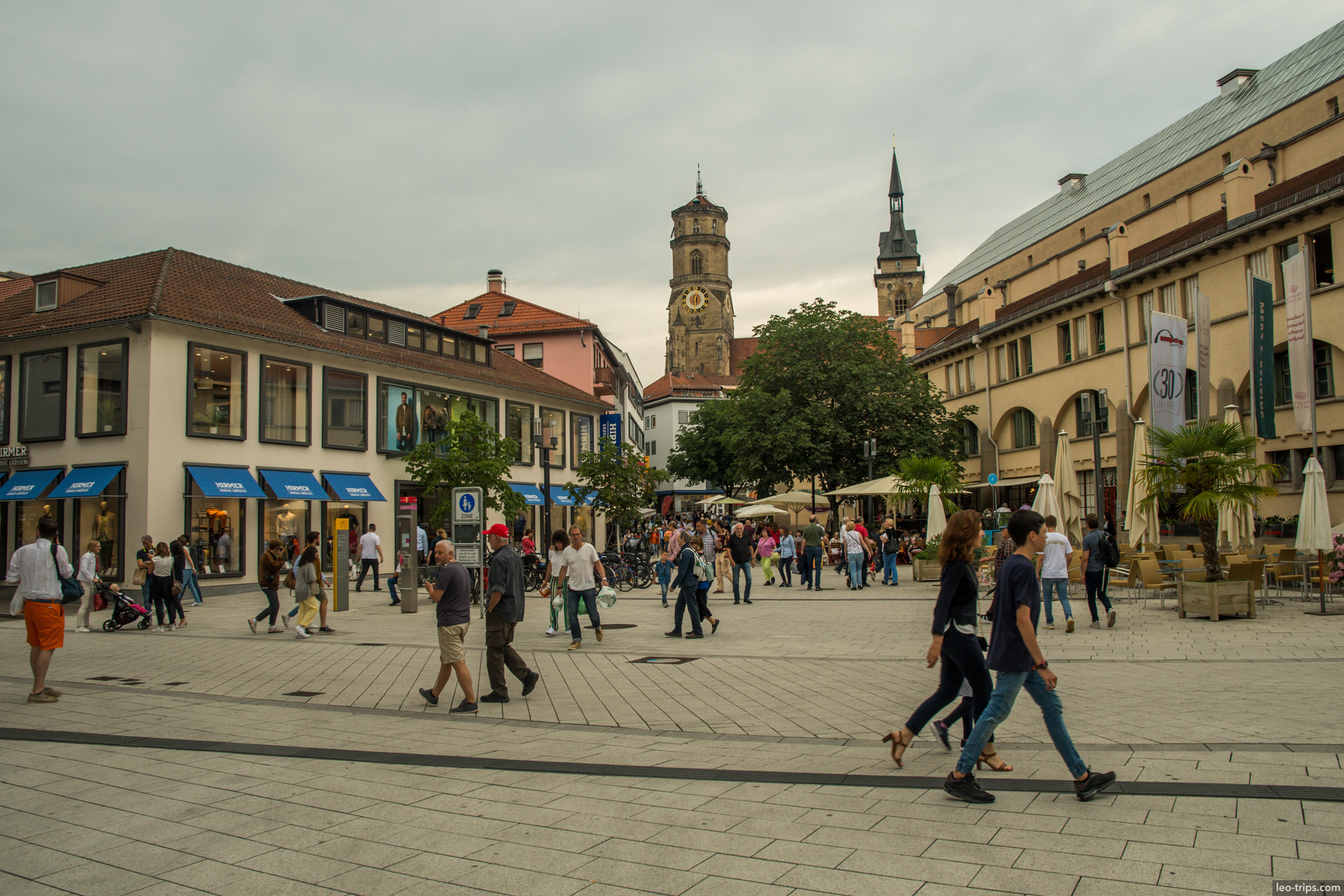 stiftskirche square pedestrian zone stuttgart